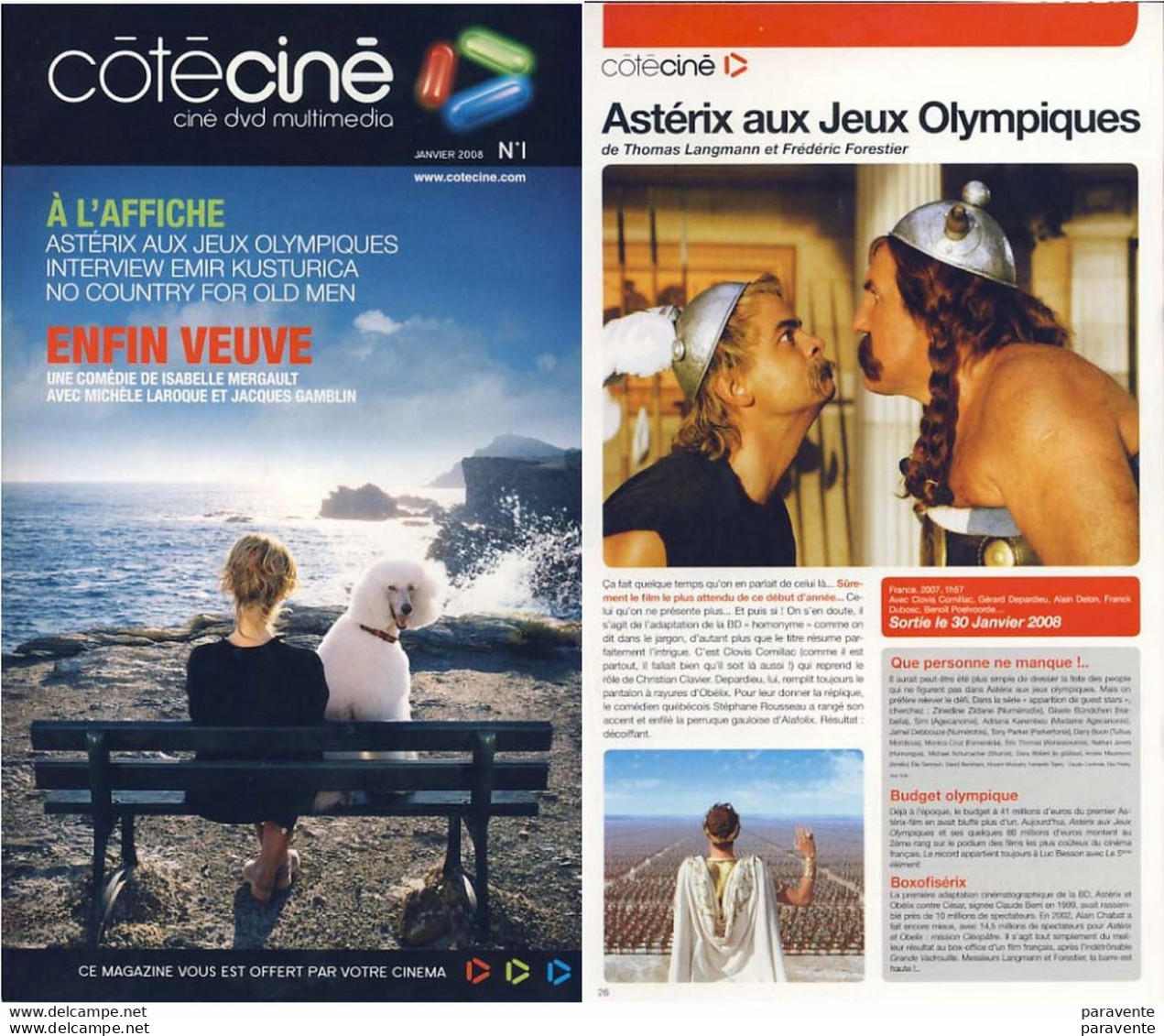 ASTERIX : Magazine COTE CINE N°1 2008 - Asterix