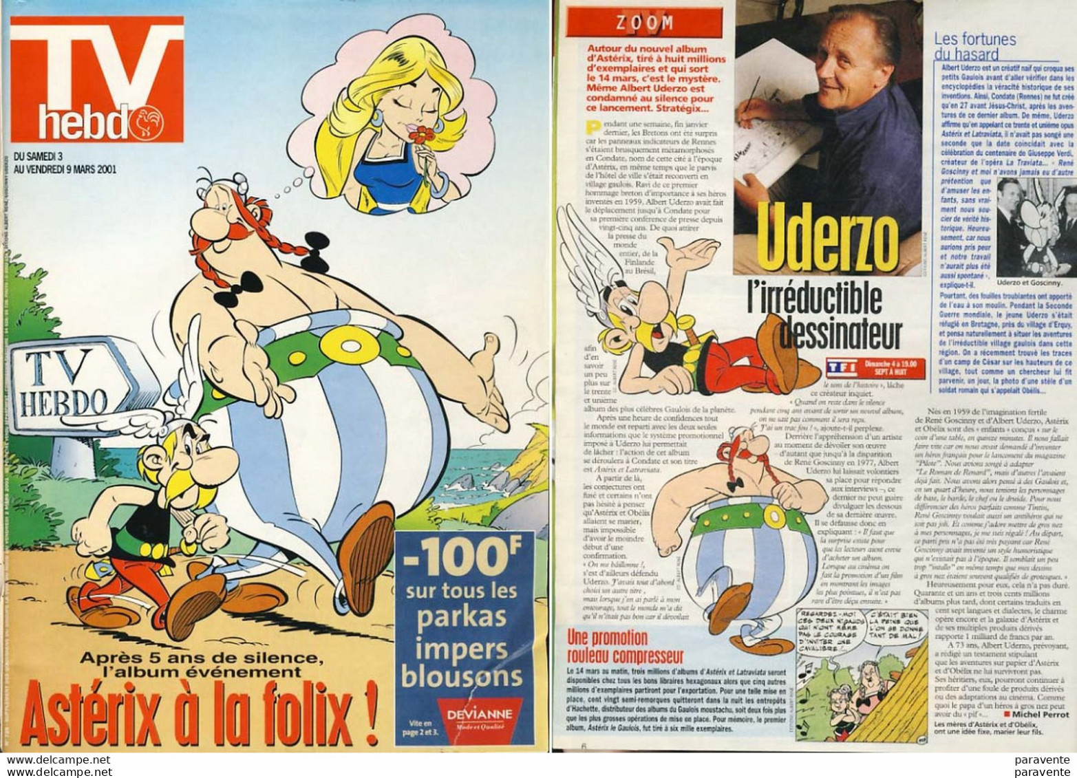 ASTERIX : Magazine TV HEBDO En 2001 - Asterix