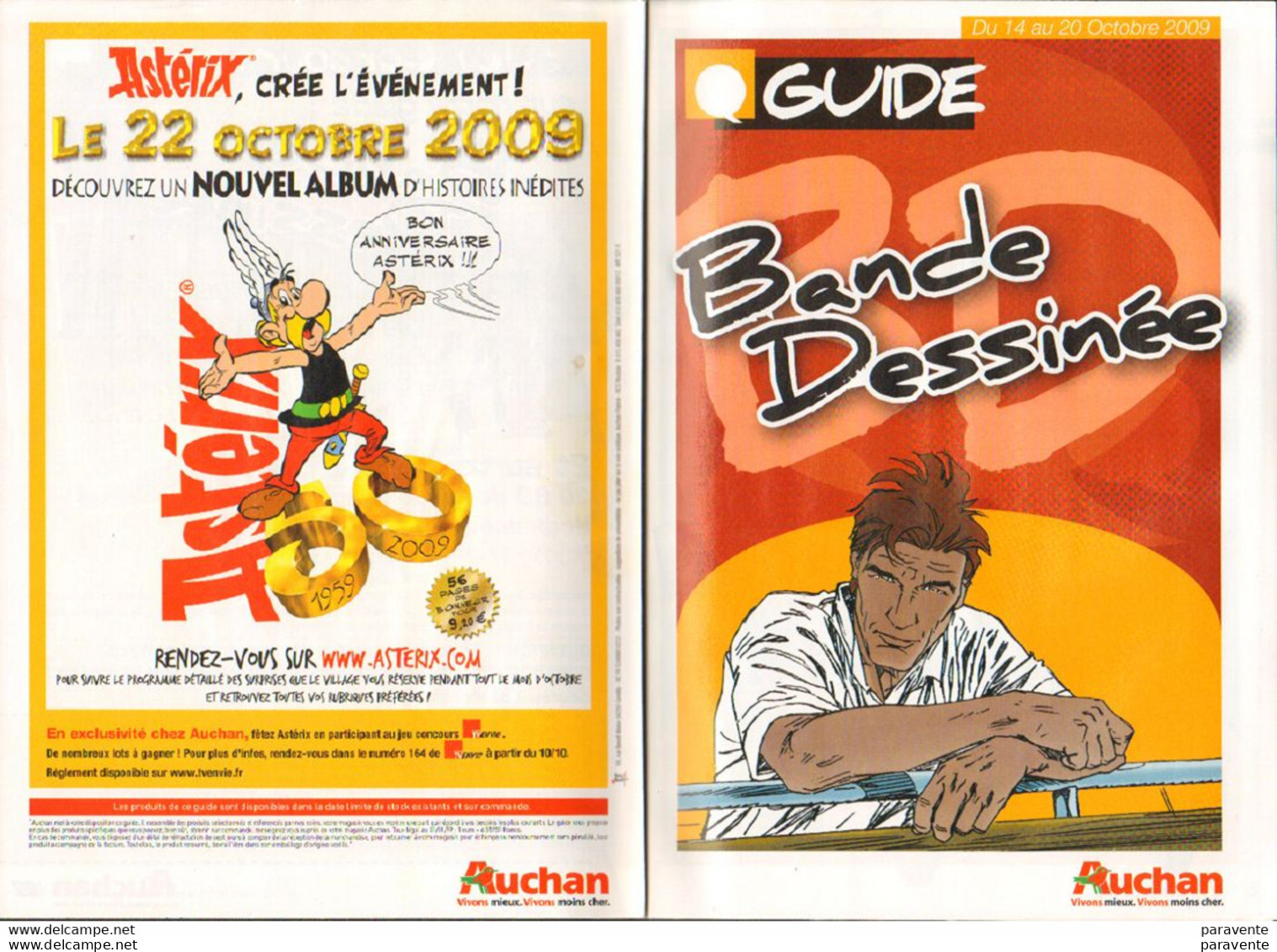 ASTERIX FRANCQ : Catalogue GUIDE DE LA BD Auchan 2009 Avec Bourgeon Mirales Juillard  Et Autres - Astérix