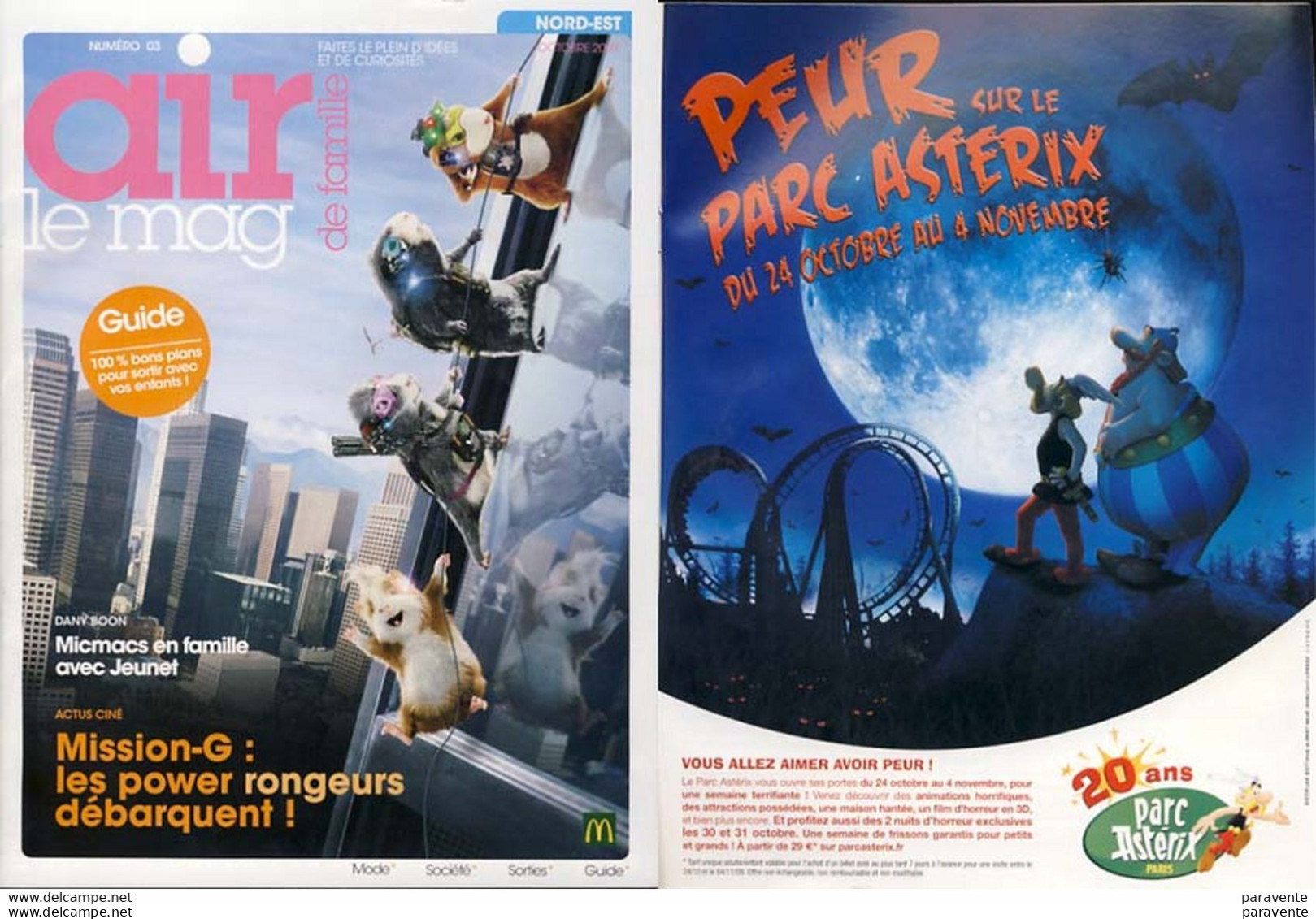 ASTERIX : Magazine AIR DE FAMILLE 2009 Peur Sur Le Parc Astérix - Asterix