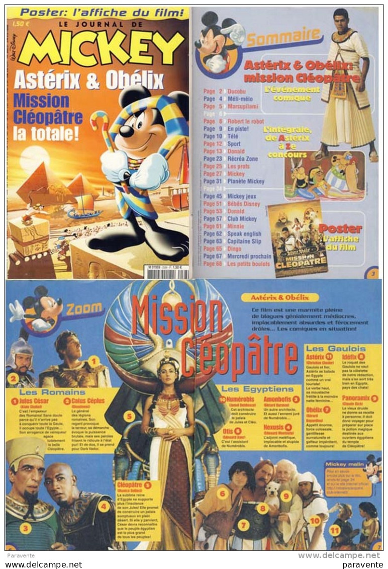 ASTERIX : Magazine MICKEY 2589 , 2002 , MISSION CLEOPATRE (sans Poster) - Astérix