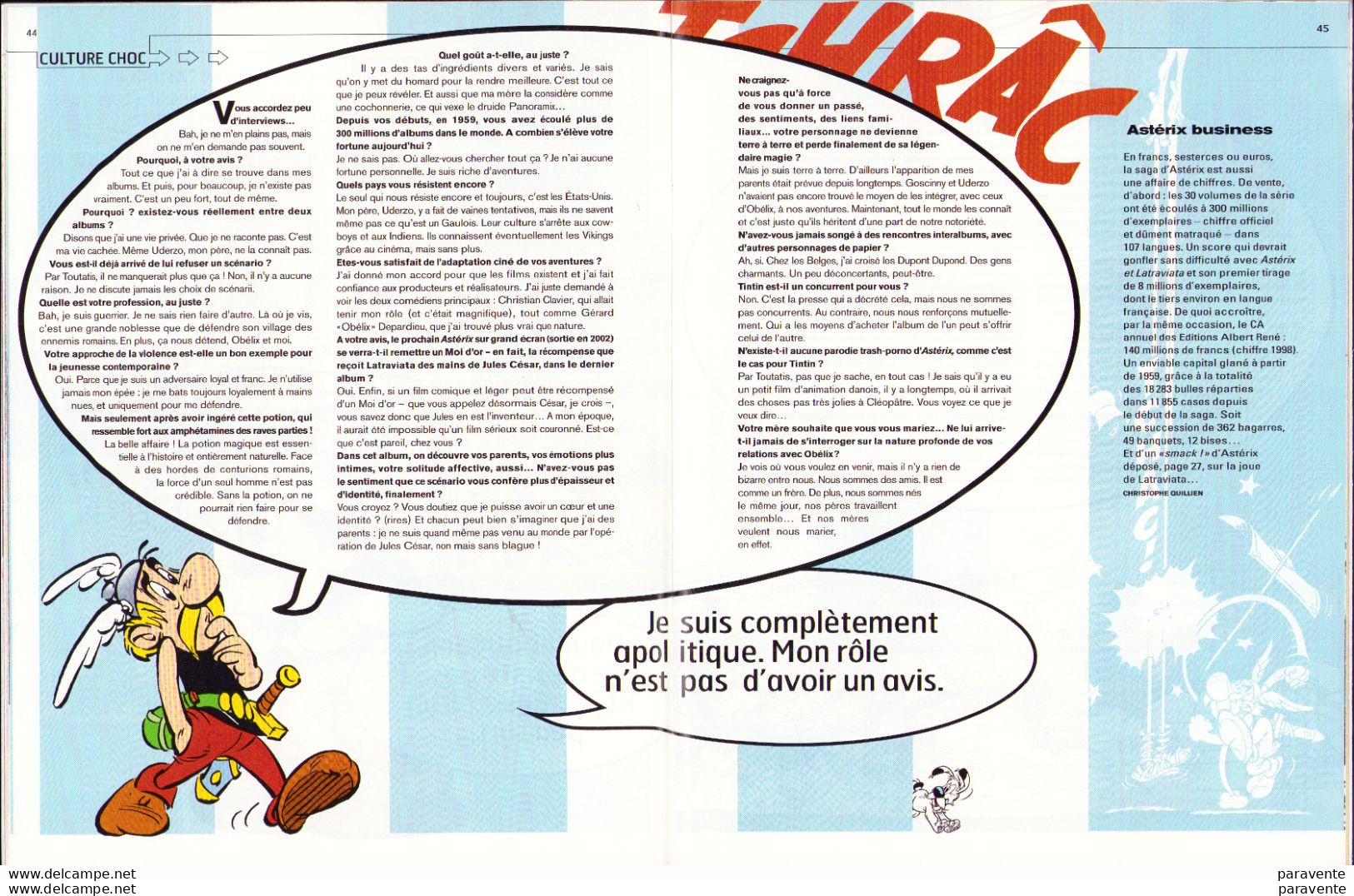 ASTERIX : Magazine FRANCE TGV ( + Petite Illustation Rahan ) - Asterix