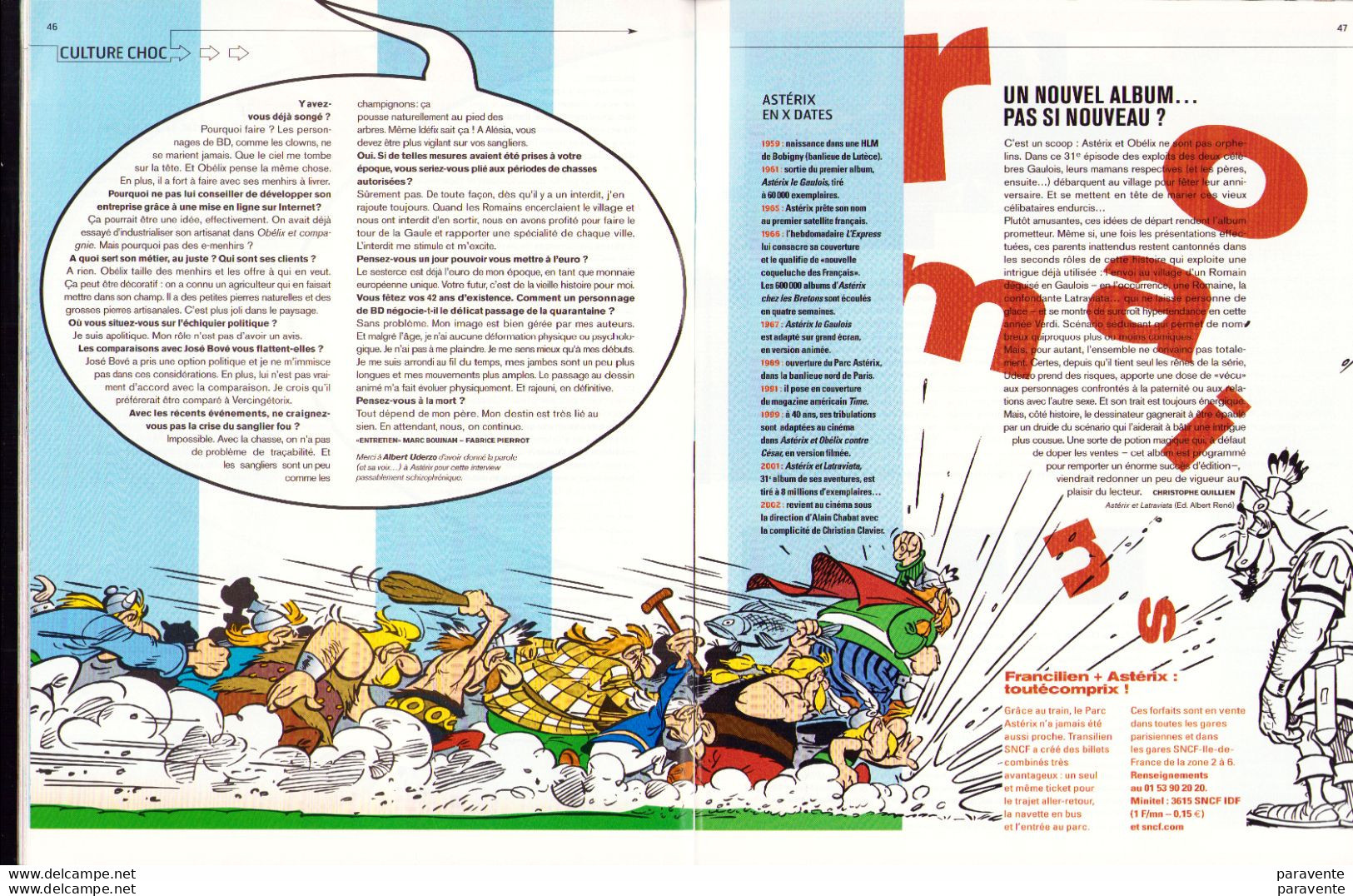 ASTERIX : Magazine FRANCE TGV ( + Petite Illustation Rahan ) - Astérix