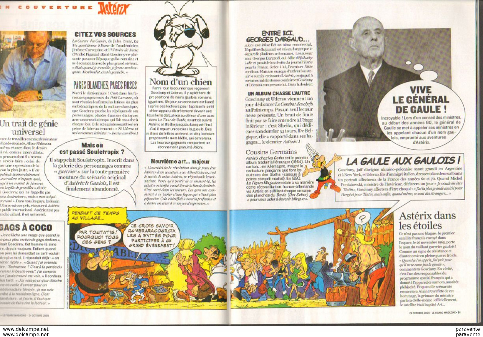 ASTERIX : Magazine FIGARO 2009 - Astérix