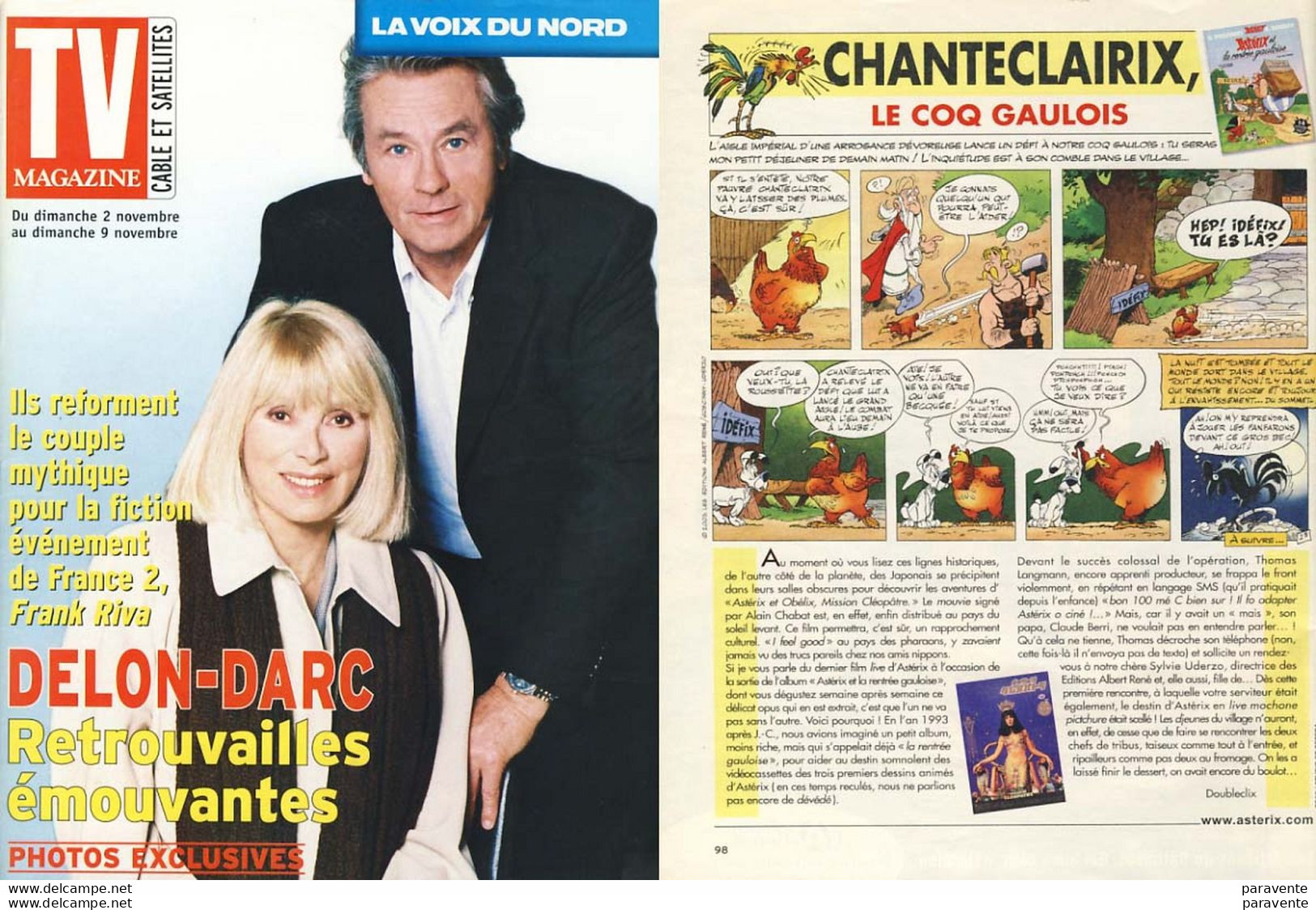 ASTERIX : LOT De 8 TV MAGAZINE La Voix Du Nord 2003 Avec CHANTECLAIRIX - Asterix