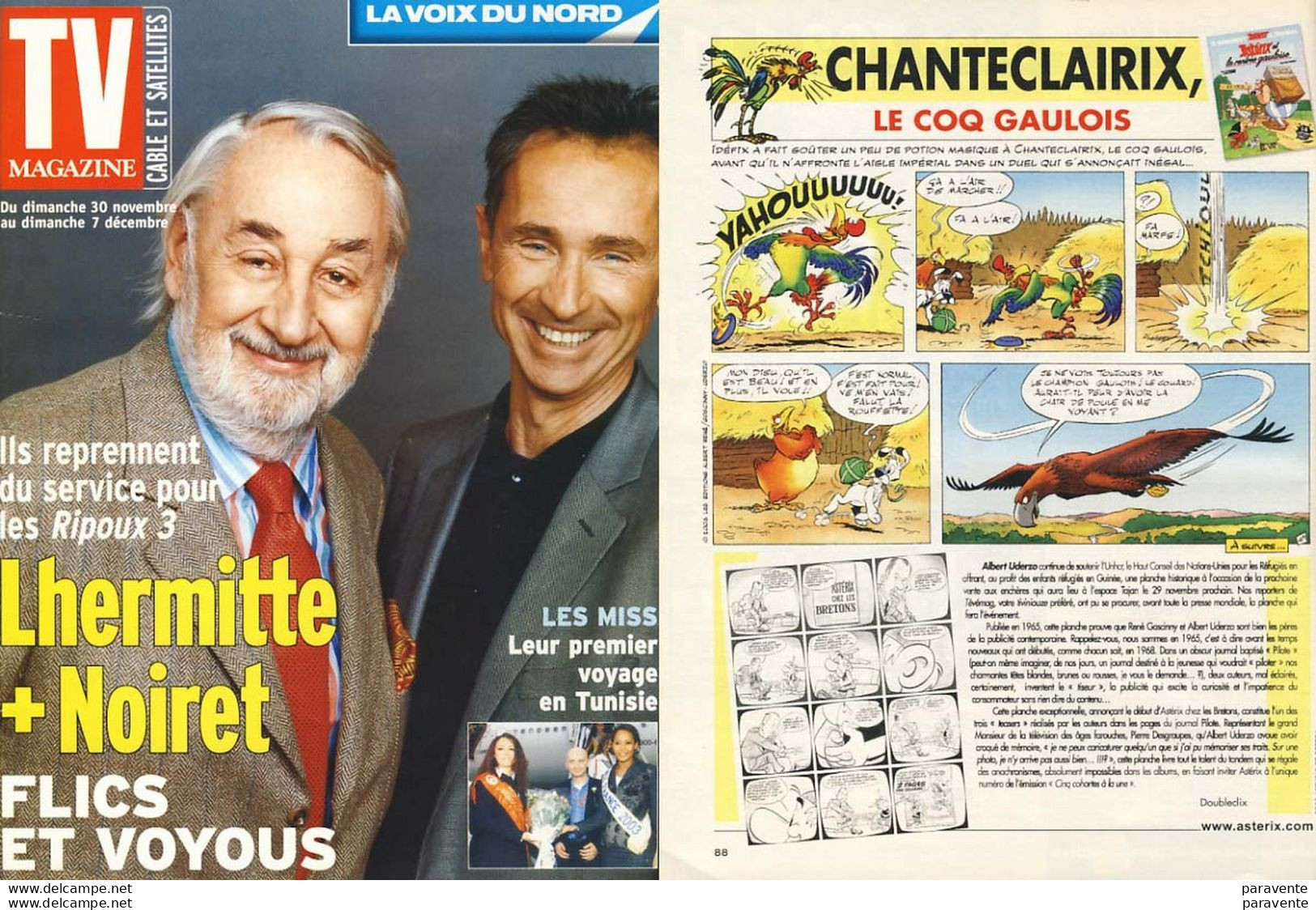 ASTERIX : LOT De 8 TV MAGAZINE La Voix Du Nord 2003 Avec CHANTECLAIRIX - Astérix