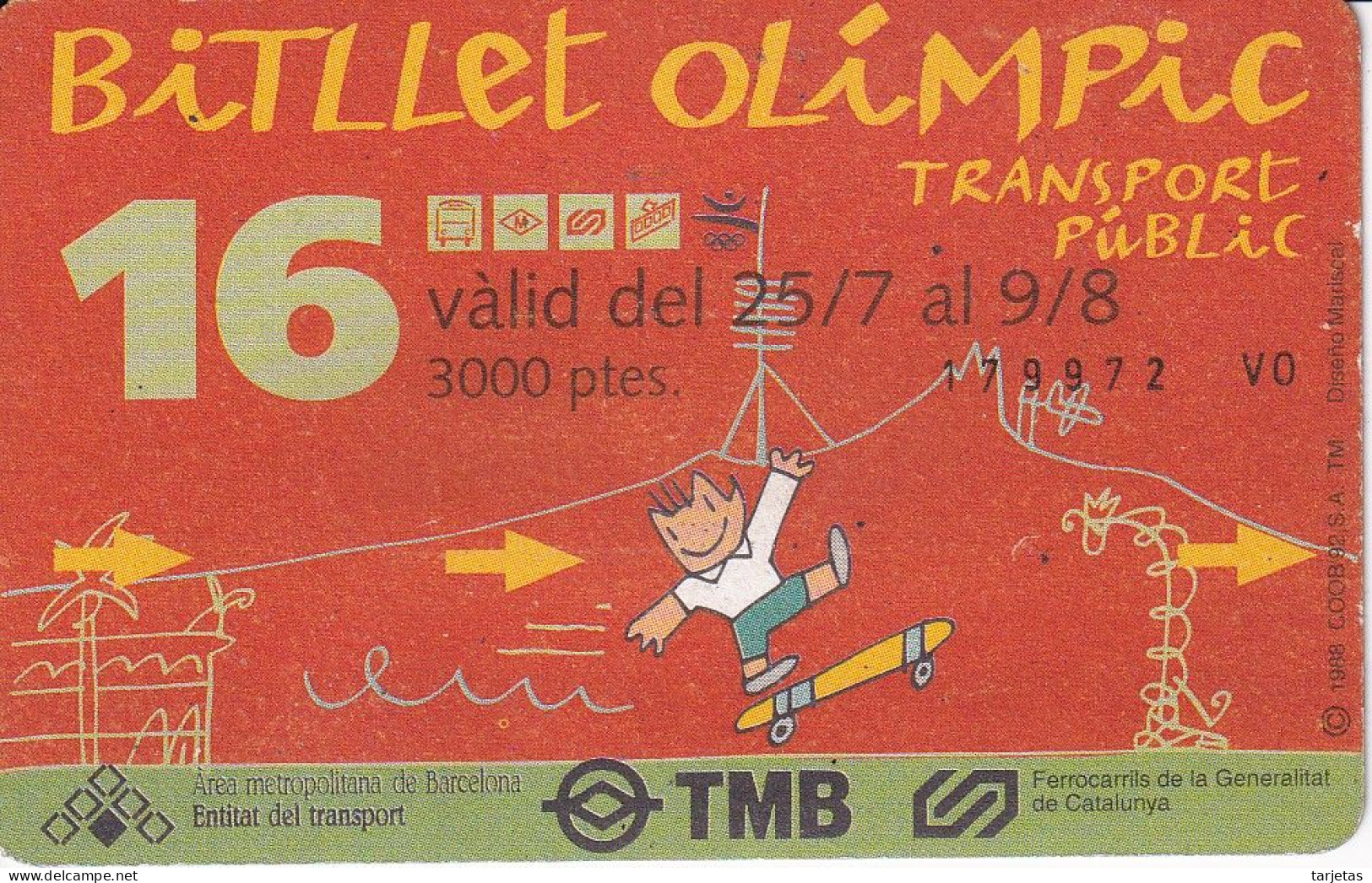 BILLETE OLIMPIC DE BARCELONA 92 - COBI (OLYMPIC GAMES) - Otros & Sin Clasificación