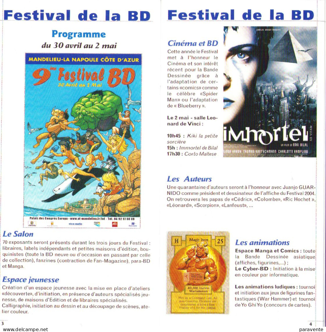 BILAL MINUS GUARNIDO TILLIEUX LATIL : Programme Ville MANDELIEU 2004 - Bilal