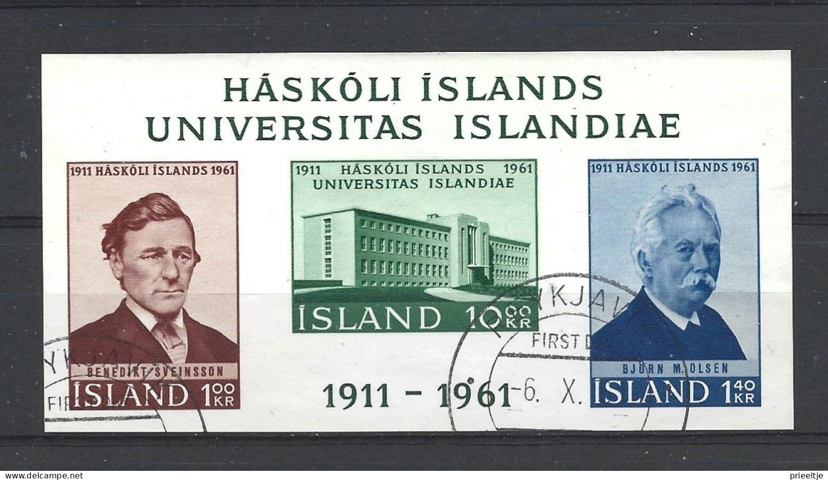 Iceland 1961 University 50th Anniv. S/S Y.T. BF 3 (0) - Hojas Y Bloques