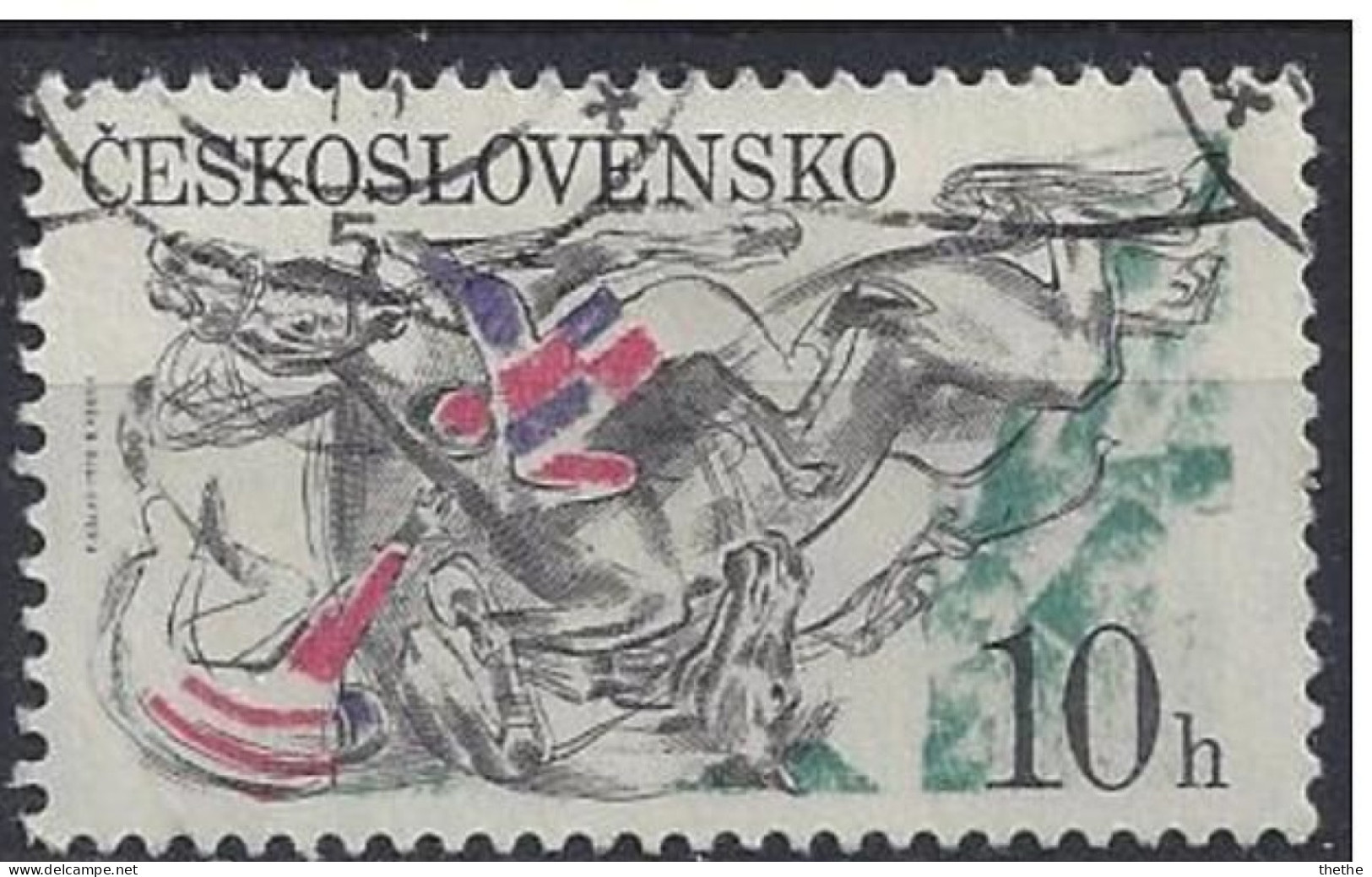 TCHECOSLOVAQUIE -  Courses De Chevaux De Pardubice . Course D'obstacles - Used Stamps