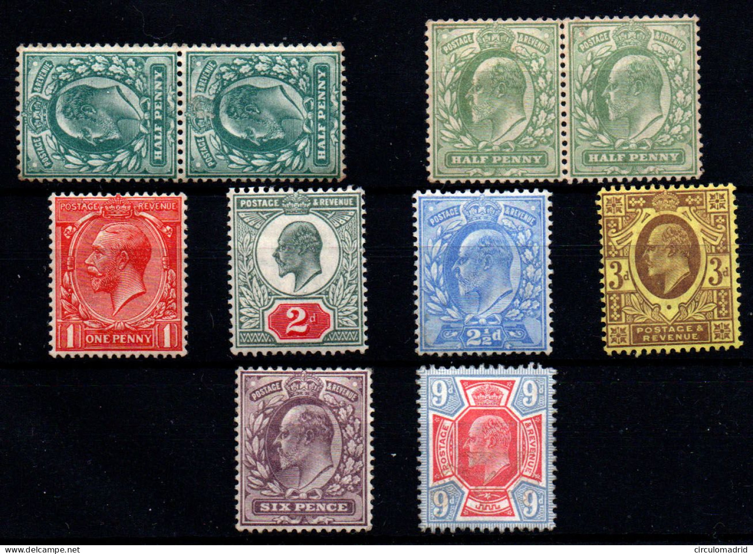 Gran Bretaña Nº 106/7, 109/11, 114/15. Año 1902/10 - Unused Stamps