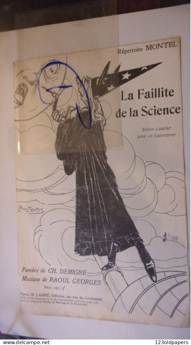 ILLUSTRE POUSTHOMIS DEMIGNE LA FAILLITE DE LA SCIENCE 1908 LUNE MEDECIN SCENE A PARLER - Noten & Partituren