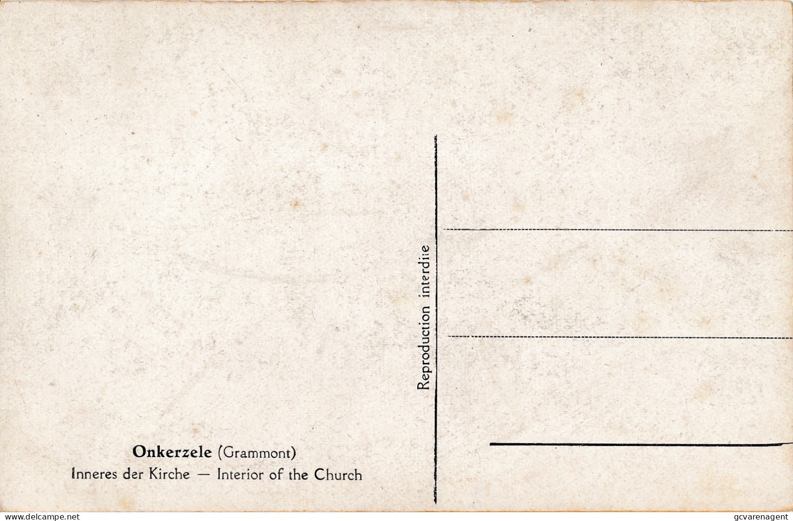 ONKERZELE  KERK BINNENZICHT          2 SCANS - Geraardsbergen