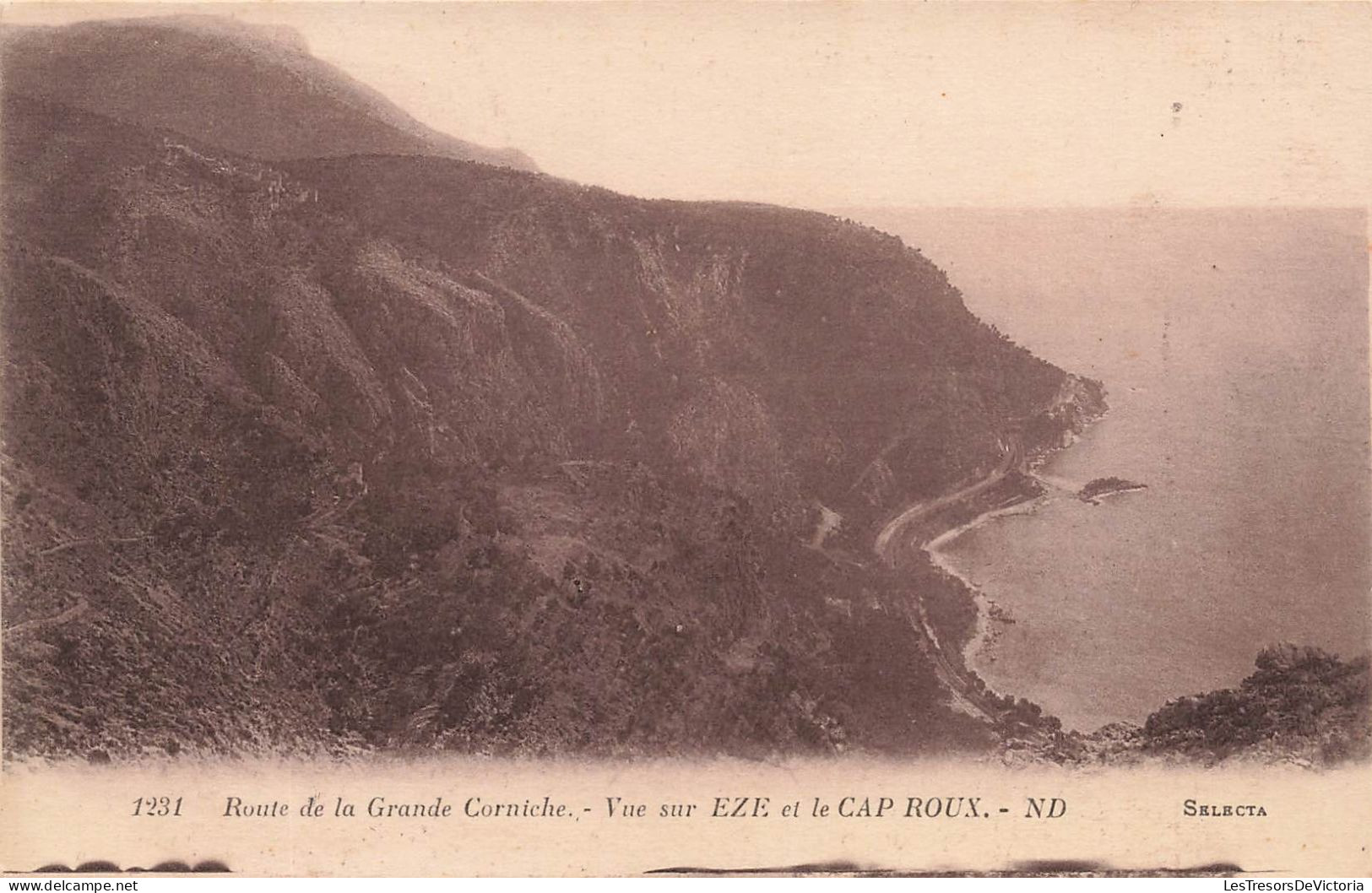 FRANCE - Nice - Route De La Grande Corniche - Vue Sur Eze Et Le Cap Roux - ND - Carte Postale Ancienne - Eze