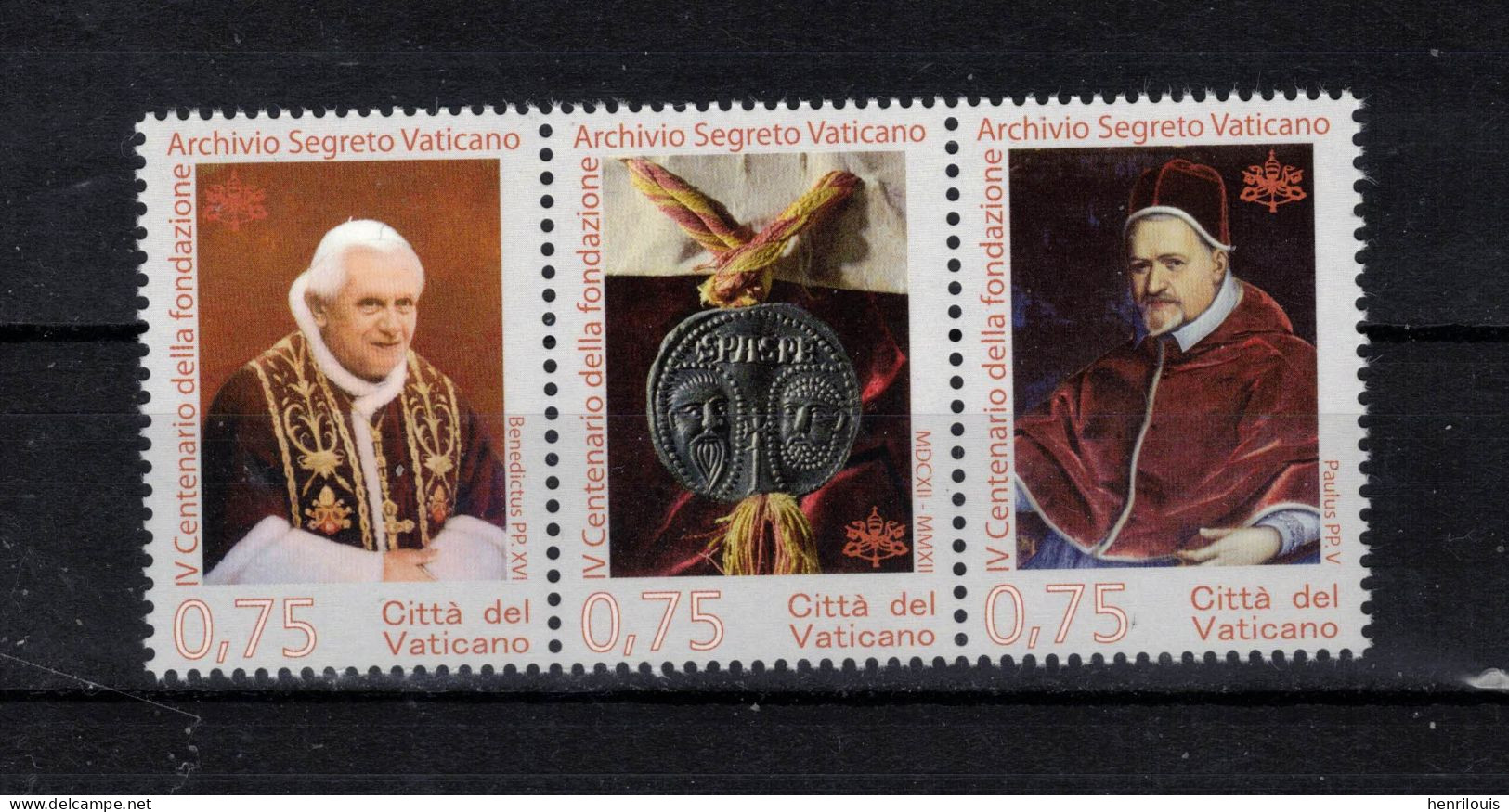 VATICAN   Timbres Neufs ** De 2012 ( Ref  1651 C)  Archives Secrètes - Unused Stamps