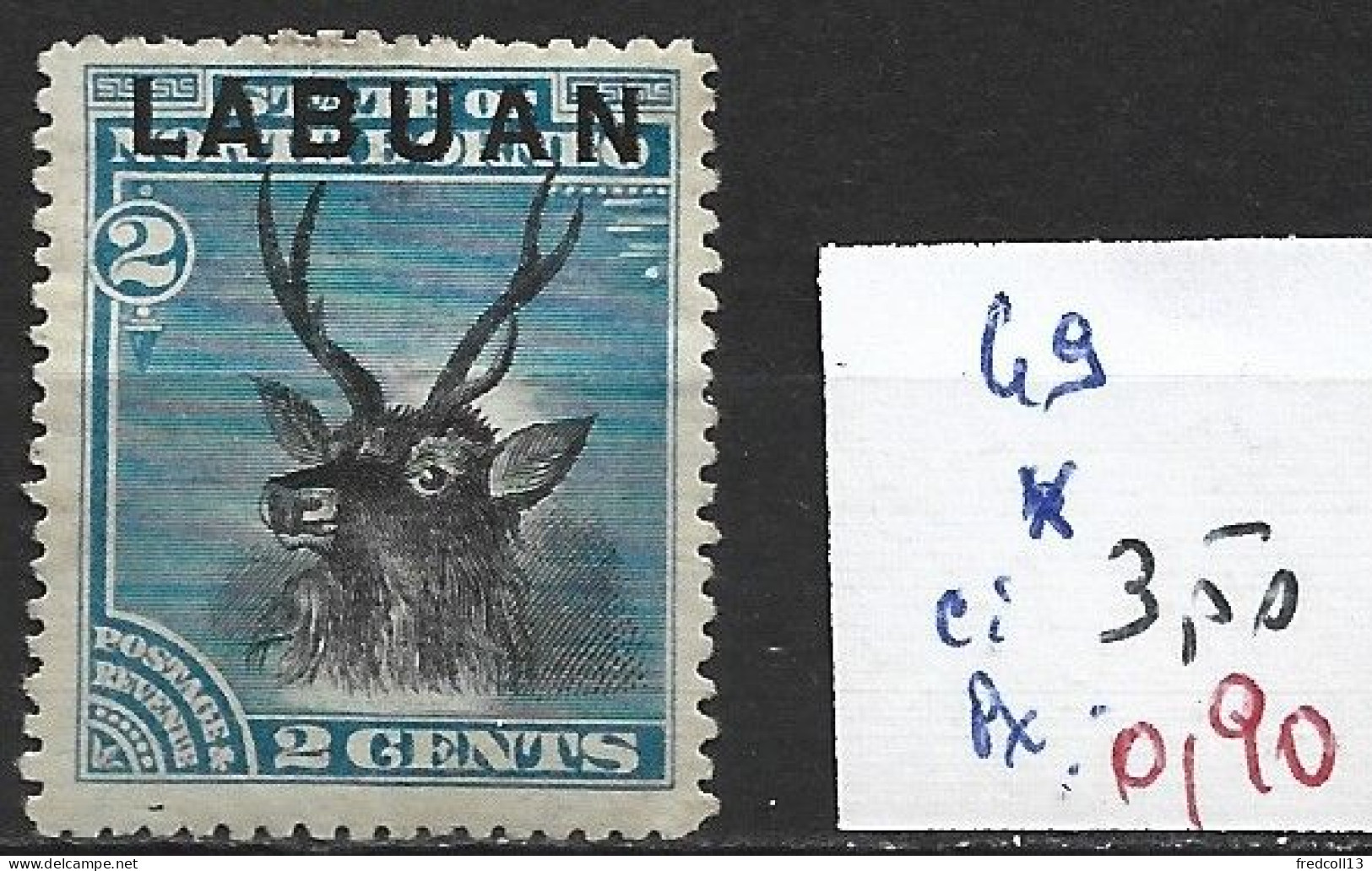 LABUAN 49 * Côte 3.50 € ( Charnière Forte ) - Noord Borneo (...-1963)