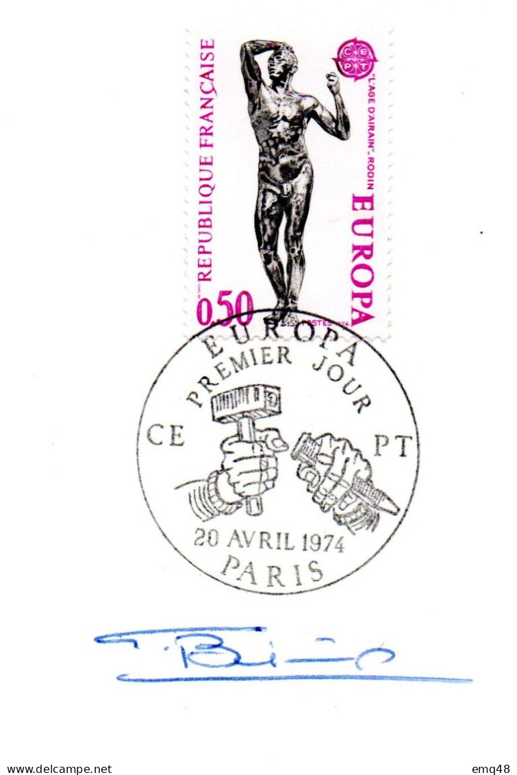 178 - FRANC-MAÇONNERIE (MASONIC) : TAILLEUR DE PIERRE Sur Europa - SIGNATURE Autographe De L'artiste - Rare - Francmasonería