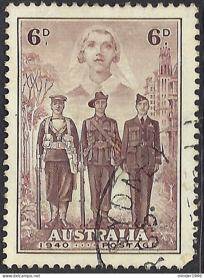 AUSTRALIA 1940 KGVI 6d  Brown-Purple Australian Imperial Forces SG199 Used - Oblitérés