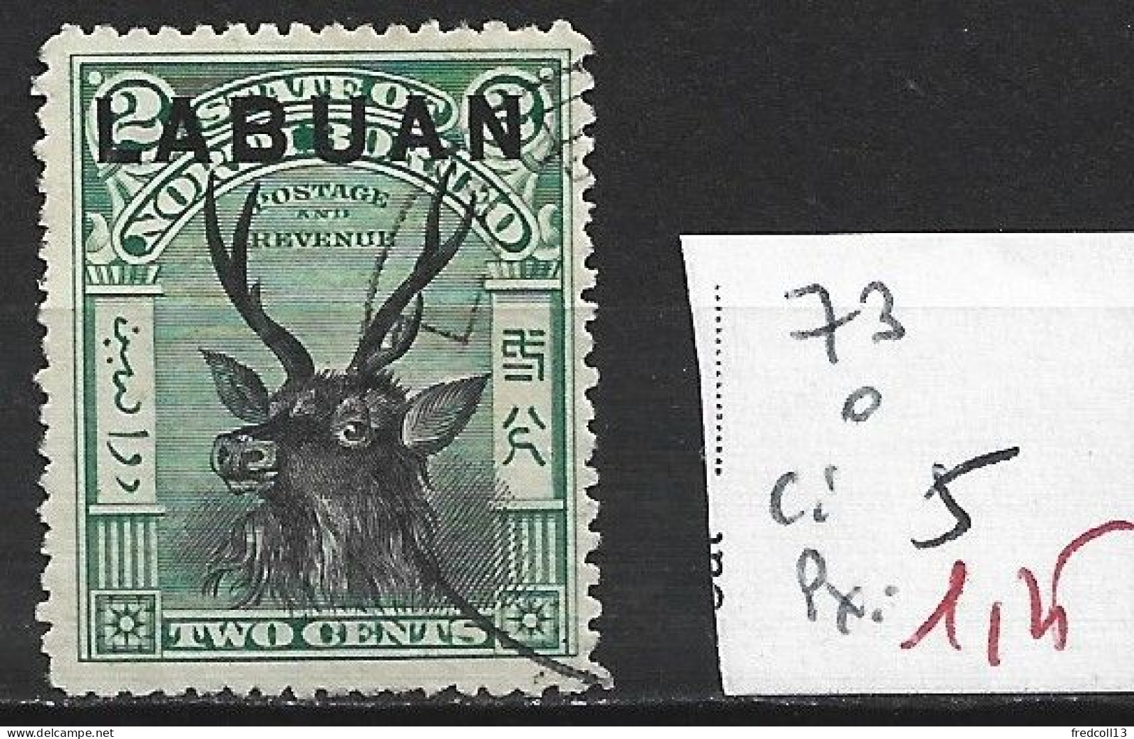 LABUAN 73 Oblitéré Côte 5 € - Noord Borneo (...-1963)