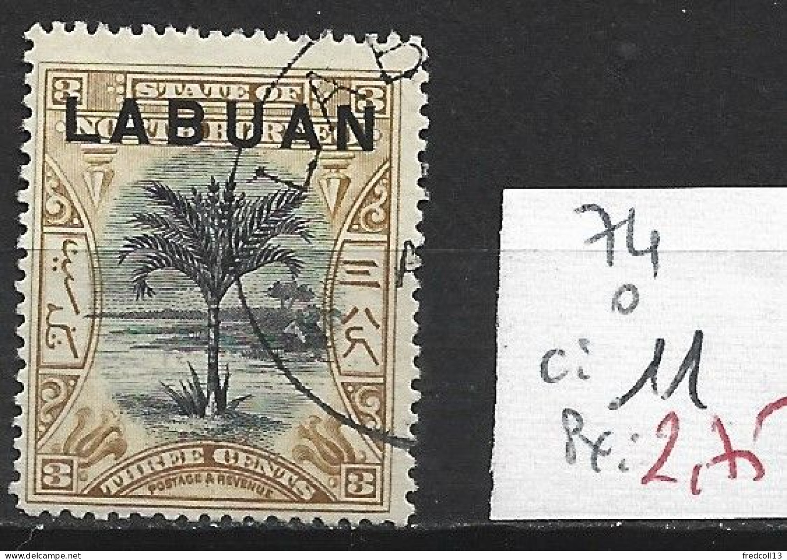 LABUAN 74 Oblitéré Côte 11 € - Borneo Del Nord (...-1963)