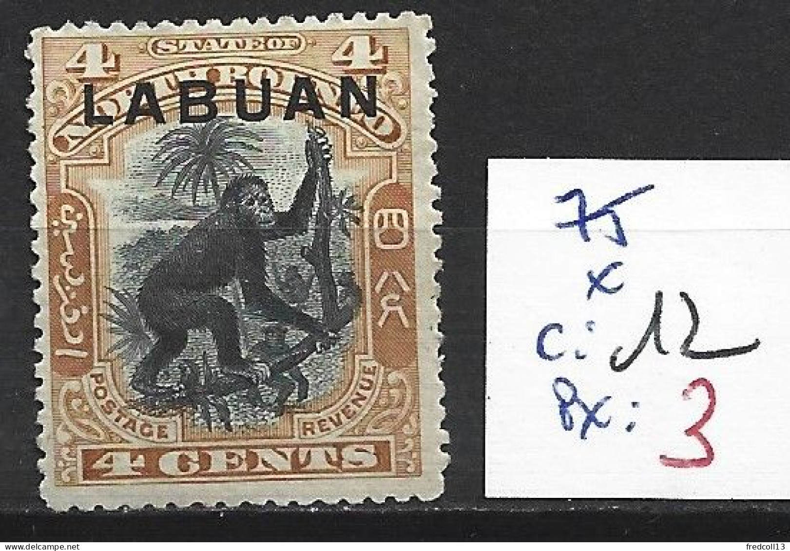 LABUAN 75 * Côte 12 € - North Borneo (...-1963)
