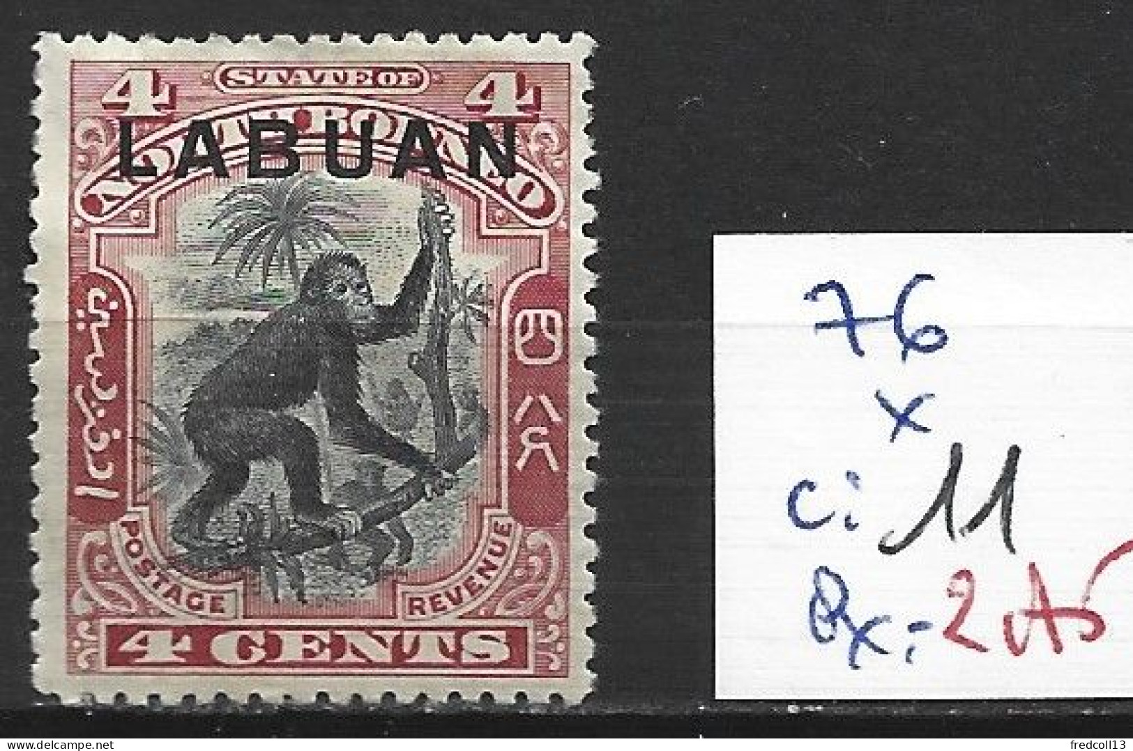 LABUAN 76 * Côte 11 € ( Charnière Forte ) - Borneo Del Nord (...-1963)