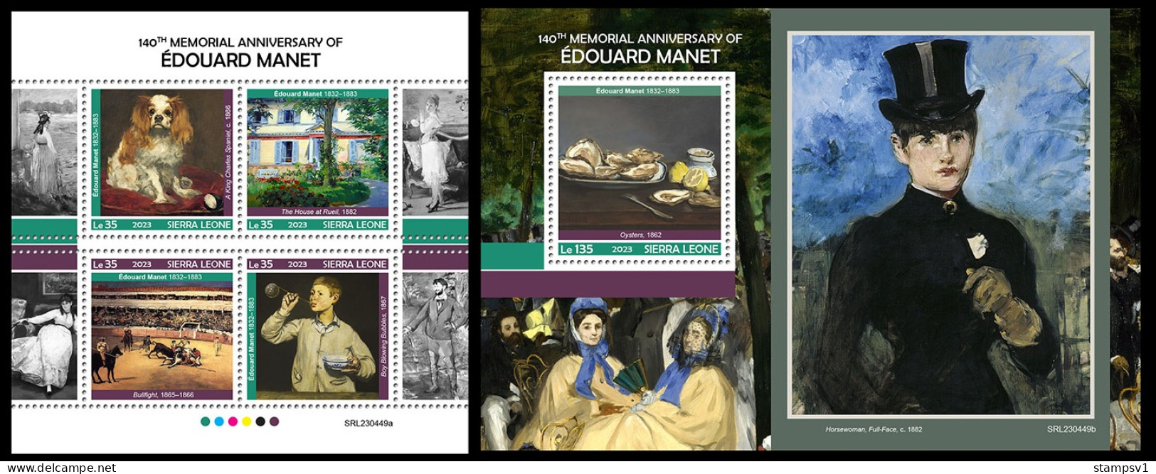 Sierra Leone  2023 140th Memorial Anniversary Of Édouard Manet. (449) OFFICIAL ISSUE - Impresionismo