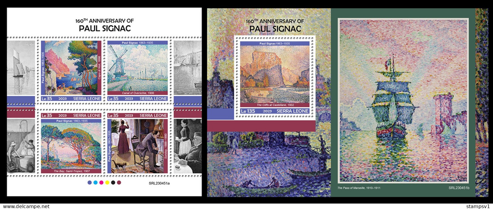 Sierra Leone  2023 160th Anniversary Of Paul Signac. (451) OFFICIAL ISSUE - Impresionismo