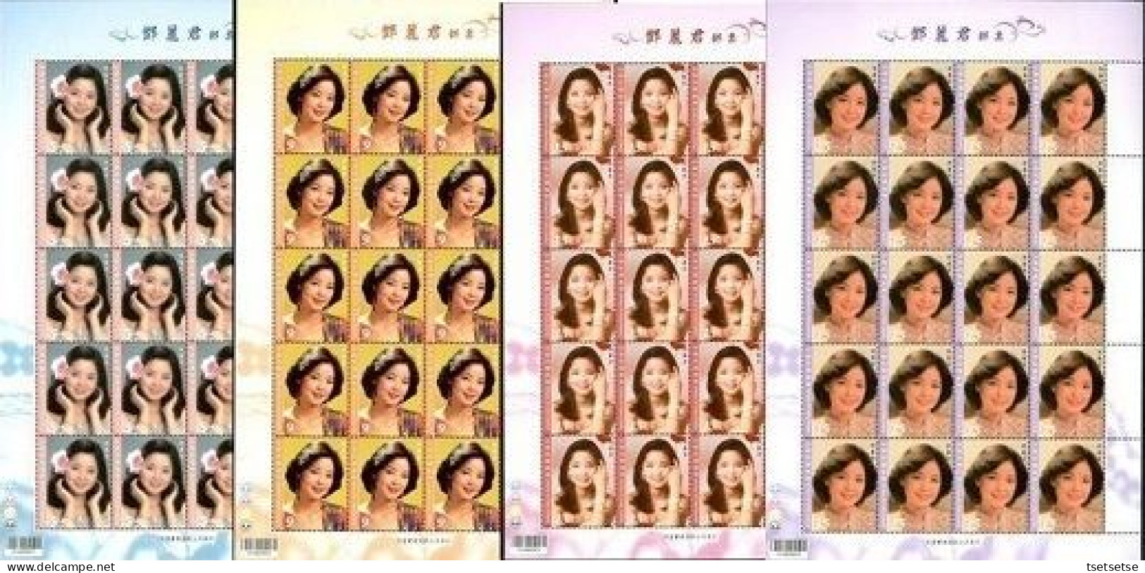 80 stamps! Taiwan 2015 Teresa Teng Famous Singer, 4 Full Sheets set 鄧麗君