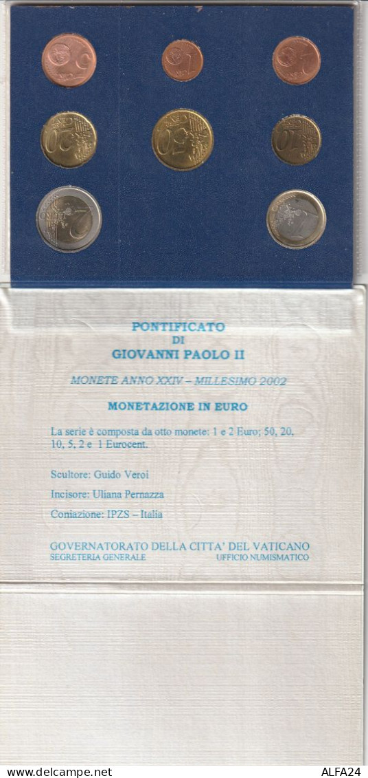 SERIE DIVISIONALE EURO VATICANO 2002 FDC  (B_804 - Vatican