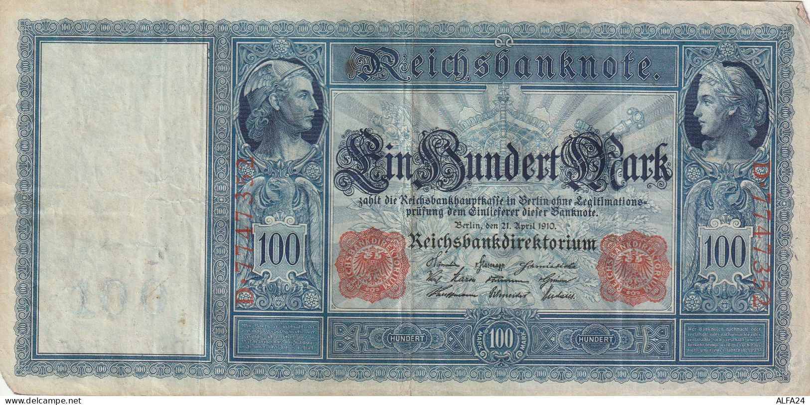 BANCONOTA GERMANIA 100 1910 VF  (B_767 - 1000 Mark