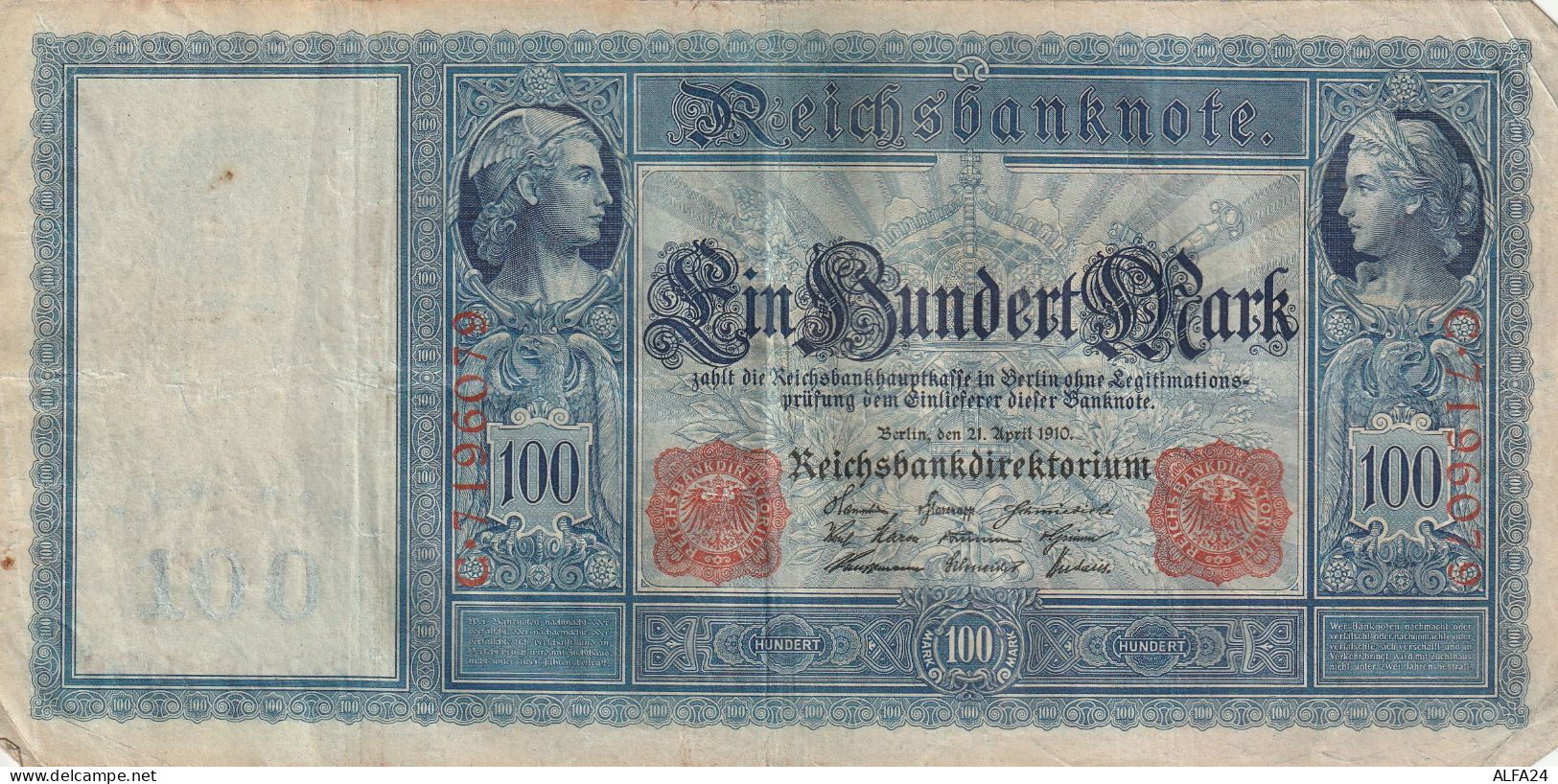 BANCONOTA GERMANIA 100 1910 VF  (B_764 - 1.000 Mark
