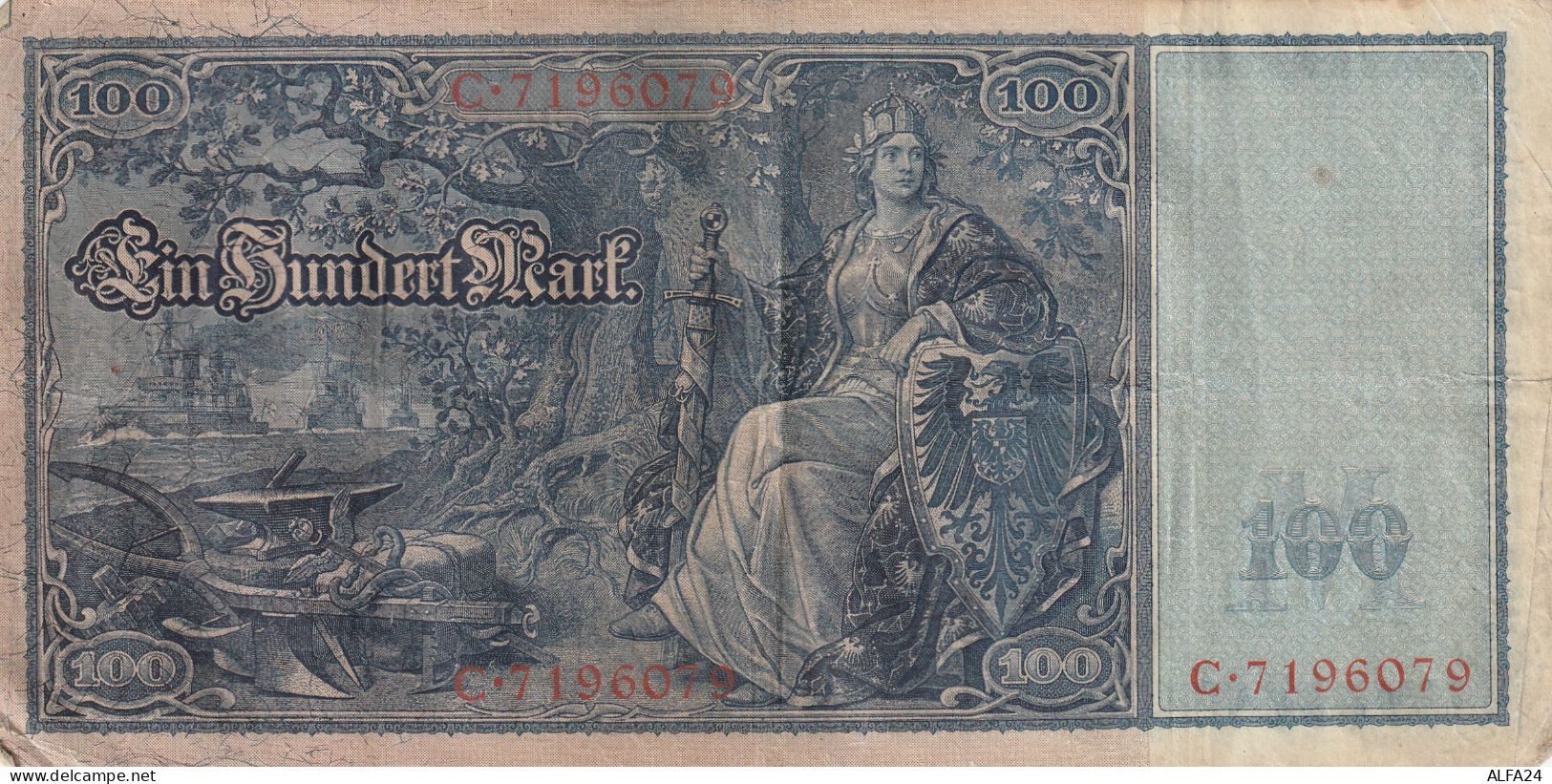 BANCONOTA GERMANIA 100 1910 VF  (B_764 - 1000 Mark