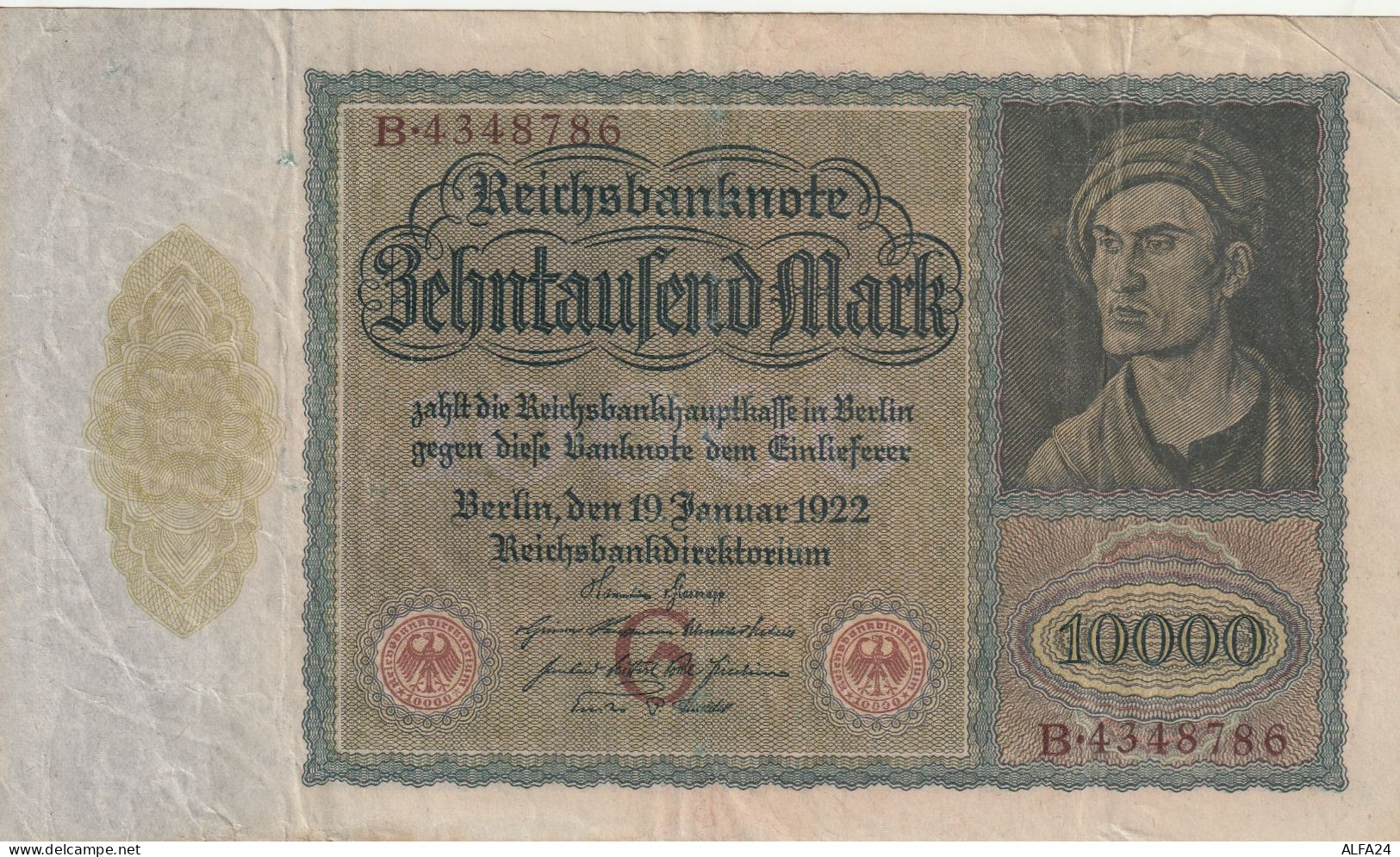 BANCONOTA GERMANIA 10000 1922 VF  (B_768 - 10.000 Mark