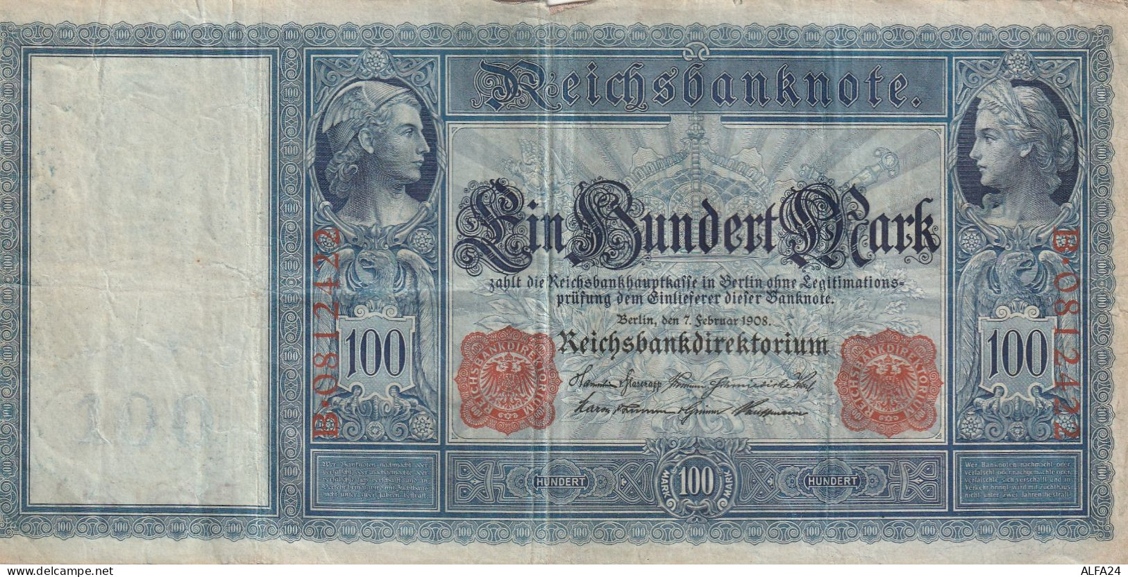 BANCONOTA GERMANIA 100 1910 VF  (B_763 - 1000 Mark