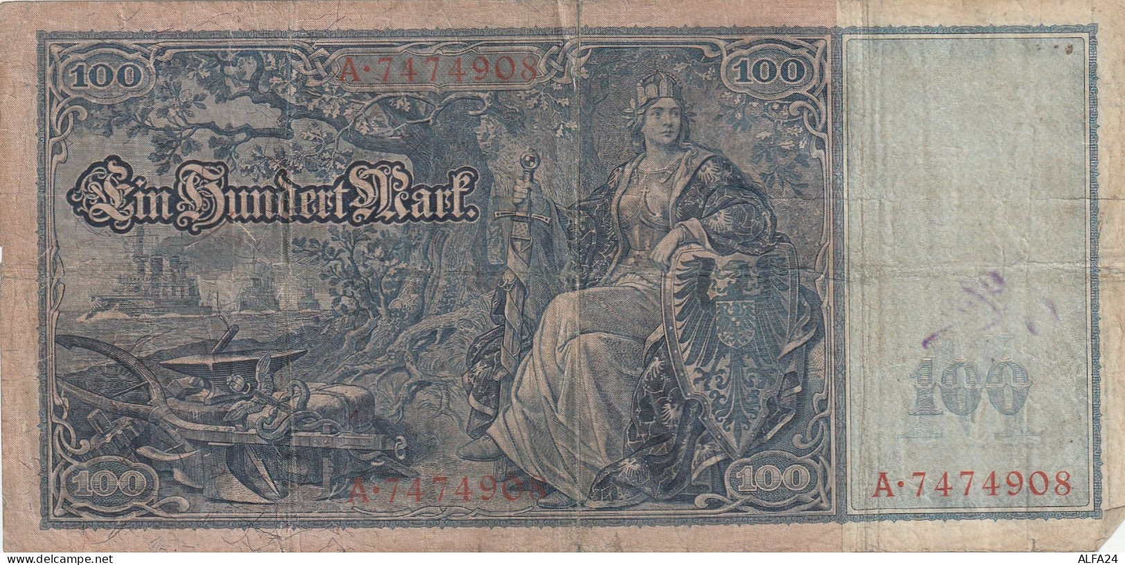 BANCONOTA GERMANIA 100 1910 VF  (B_761 - 1000 Mark