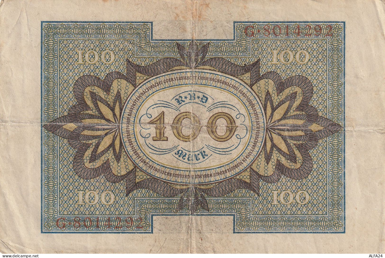 BANCONOTA GERMANIA 100 1920 VF  (B_751 - 100 Mark
