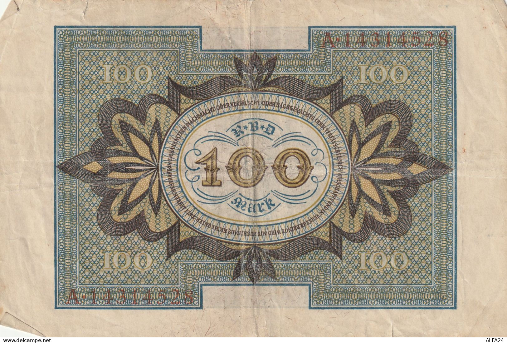 BANCONOTA GERMANIA 100 1920 VF  (B_747 - 100 Mark