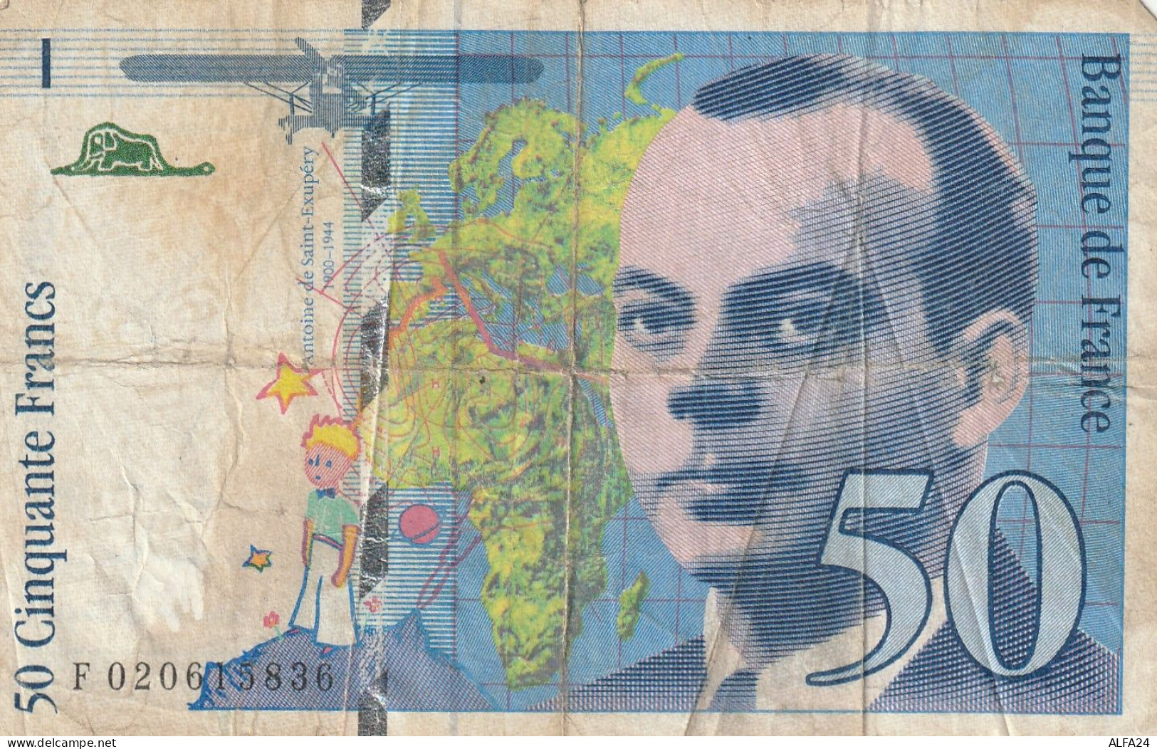 BANCONOTA FRANCIA 50 ST EXUPERY VF  (B_719 - 50 F 1992-1999 ''St Exupéry''