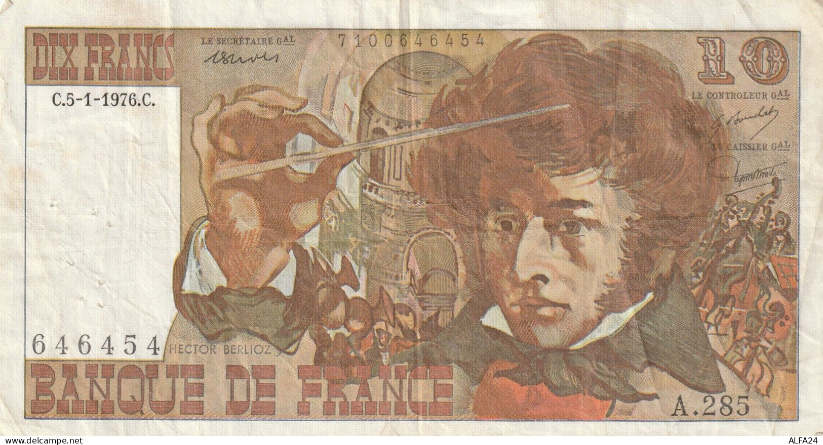 BANCONOTA FRANCIA 10 BERLIOZ VF  (B_661 - 10 F 1972-1978 ''Berlioz''