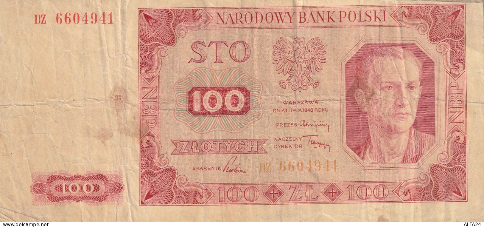 BANCONOTA POLONIA 100 1948 VF  (B_653 - Pologne