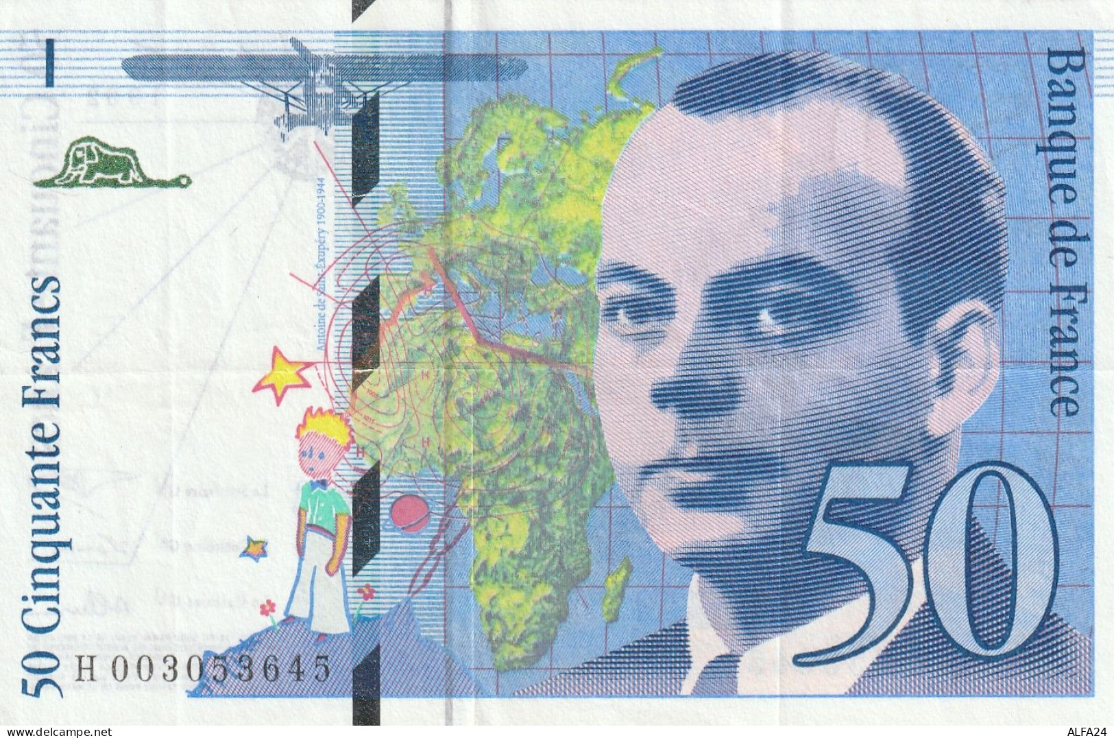 BANCONOTA FRANCIA 50 ST EXUPERY EF  (B_659 - 50 F 1992-1999 ''St Exupéry''