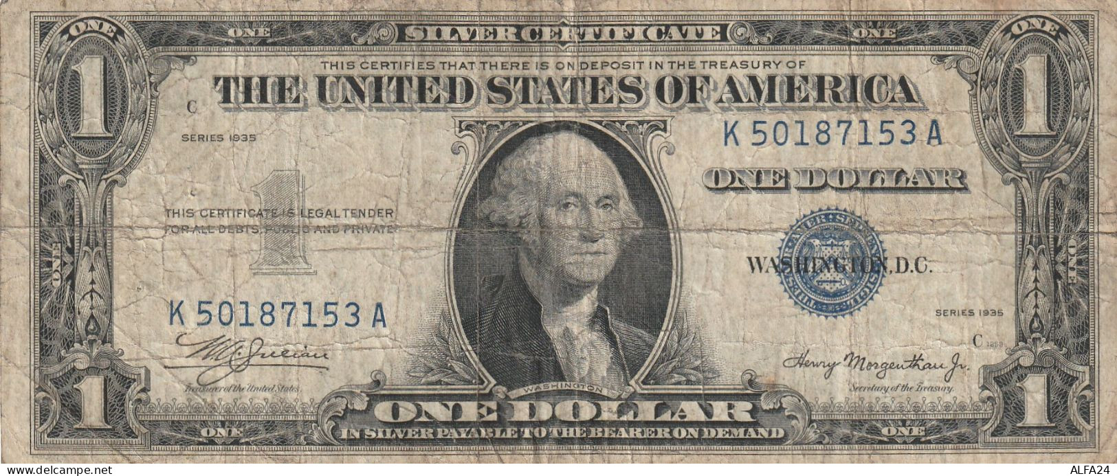 BANCONOTA USA -1935 Silver Certificates - Small Size Series Of 1935 -1 DOLLAR VF  (B_486 - Biljetten Van De Verenigde Staten (1928-1953)