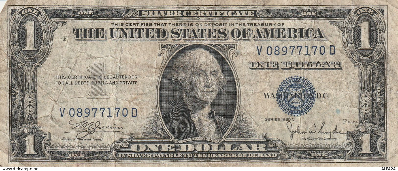 BANCONOTA USA -1935 Silver Certificates - Small Size Series Of 1935 -1 DOLLAR VF  (B_483 - Billetes De Estados Unidos (1928-1953)