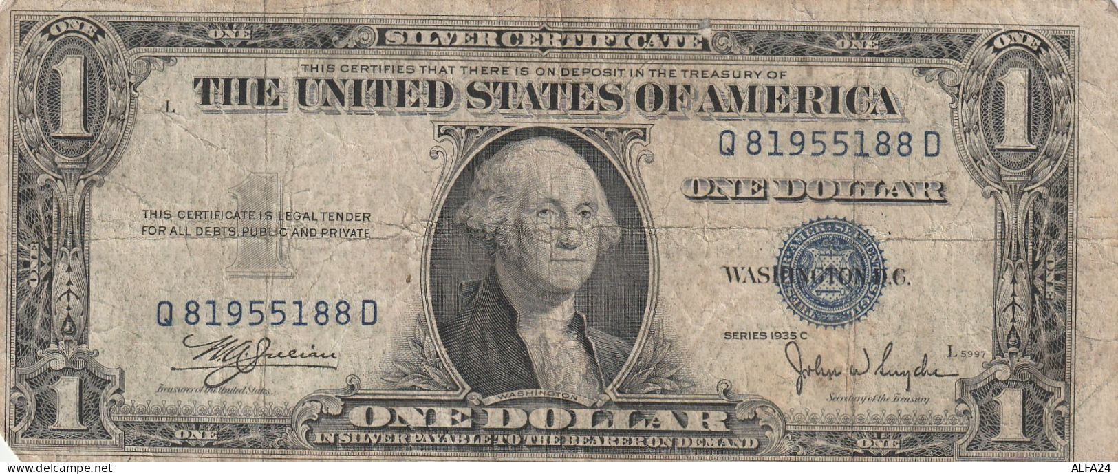 BANCONOTA USA -1935 Silver Certificates - Small Size Series Of 1935 -1 DOLLAR VF  (B_480 - Biglietti Degli Stati Uniti (1928-1953)