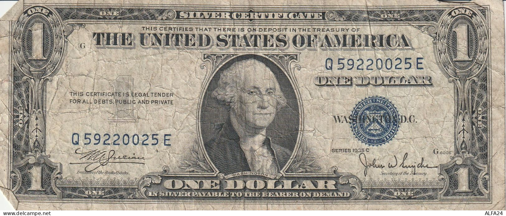 BANCONOTA USA -1935 Silver Certificates - Small Size Series Of 1935 -1 DOLLAR VF  (B_479 - Billets Des États-Unis (1928-1953)