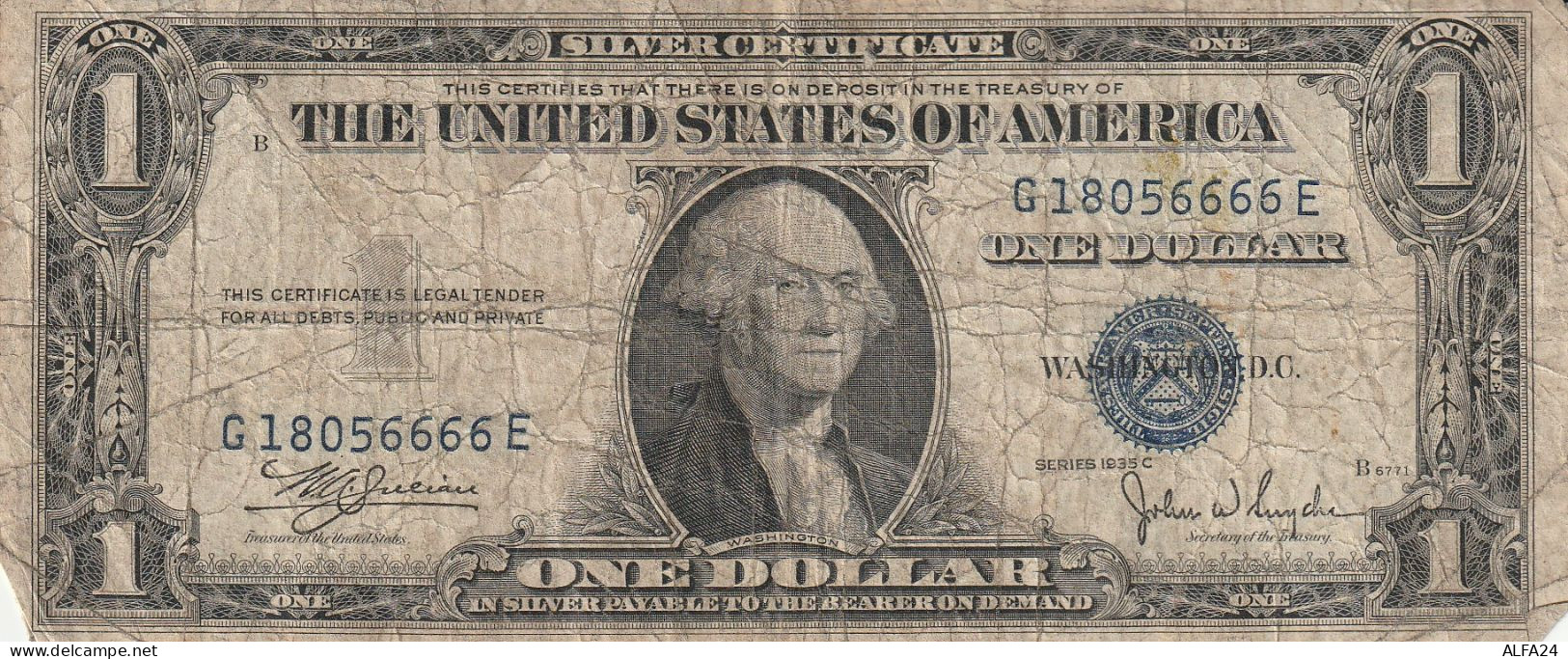 BANCONOTA USA -1935 Silver Certificates - Small Size Series Of 1935 -1 DOLLAR VF  (B_475 - United States Notes (1928-1953)