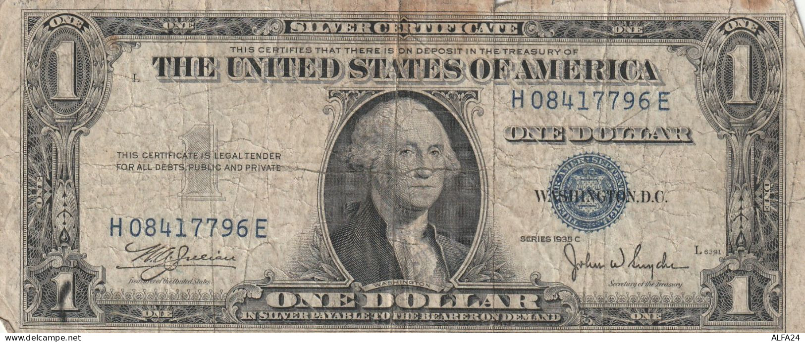 BANCONOTA USA -1935 Silver Certificates - Small Size Series Of 1935 -1 DOLLAR VF  (B_478 - Billets Des États-Unis (1928-1953)