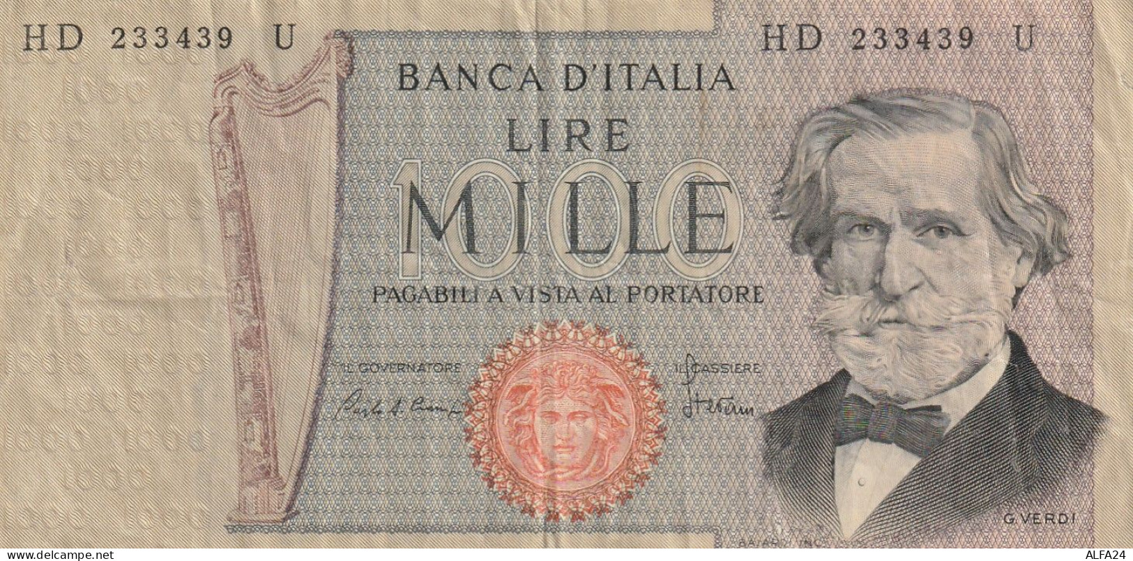 BANCONOTA ITALIA L.1000 VERDI VF  (B_433 - 1000 Liras