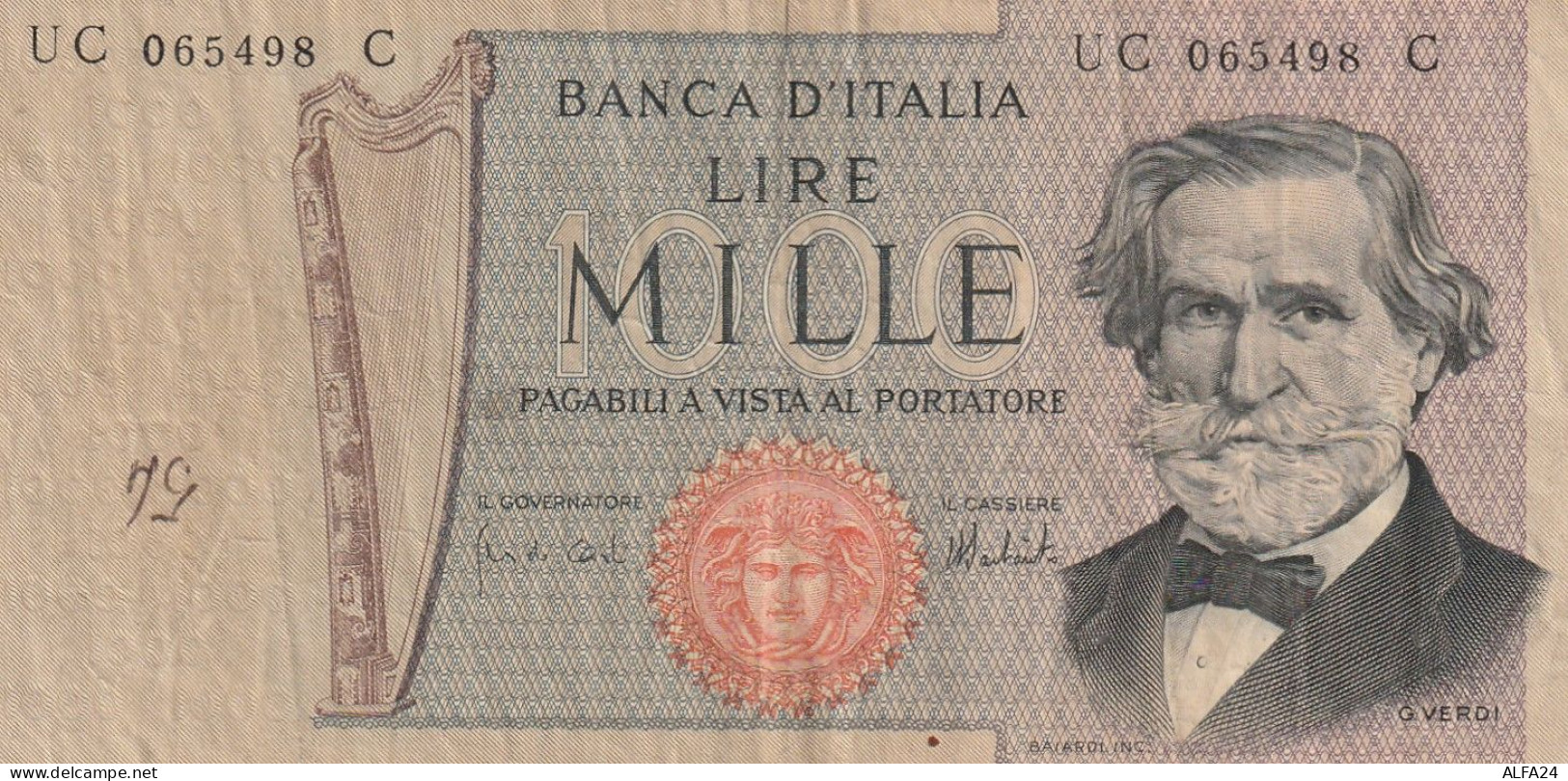 BANCONOTA ITALIA L.1000 VERDI VF  (B_429 - 1000 Liras